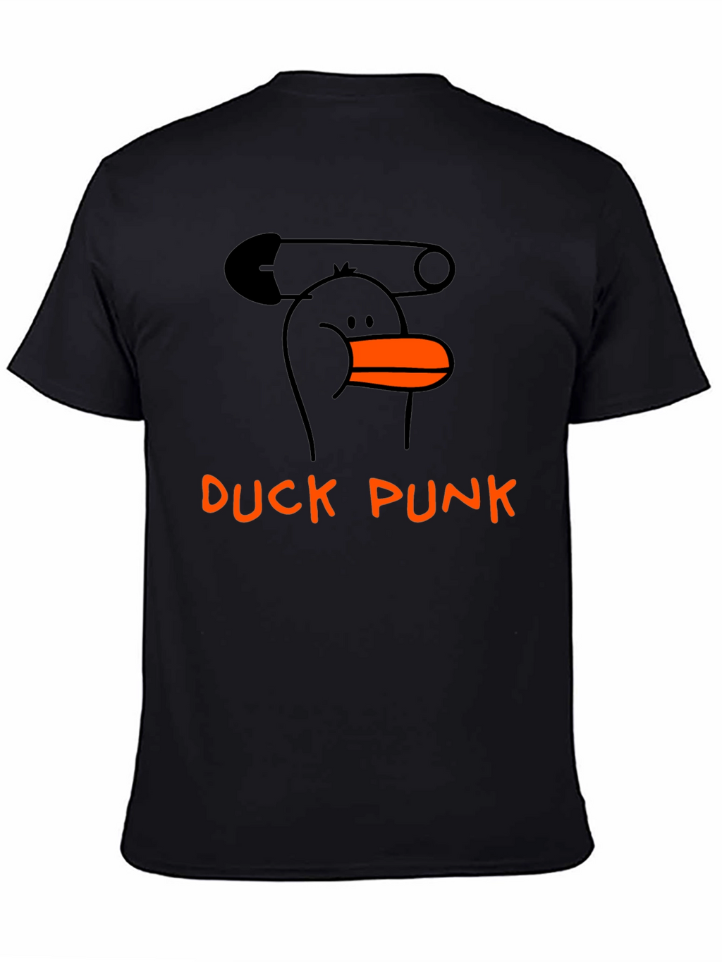 Duck Punk Black Cotton Graphic T-Shirt