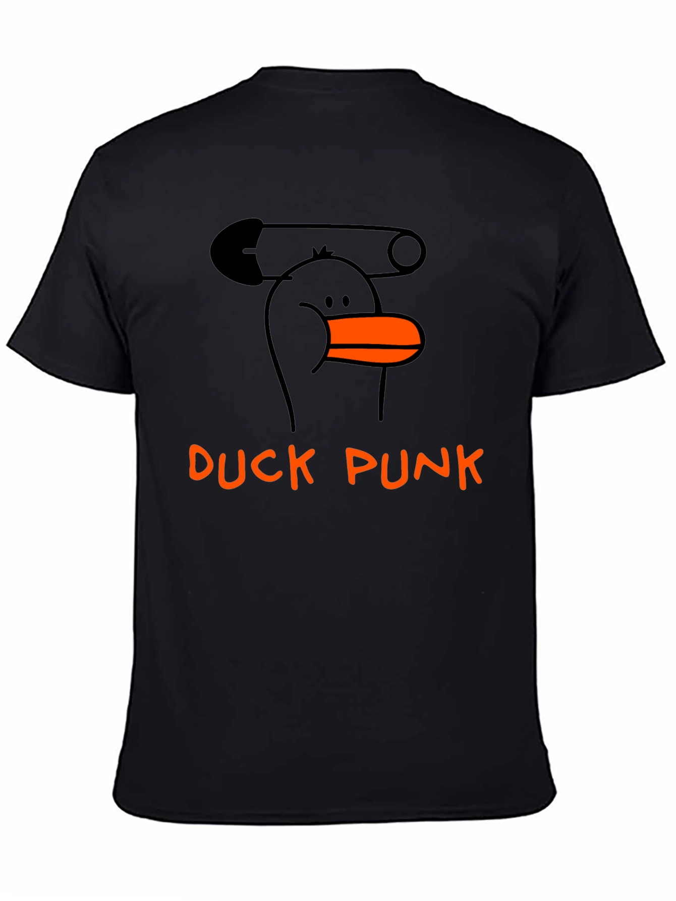 Duck Punk Black Cotton Graphic T-Shirt
