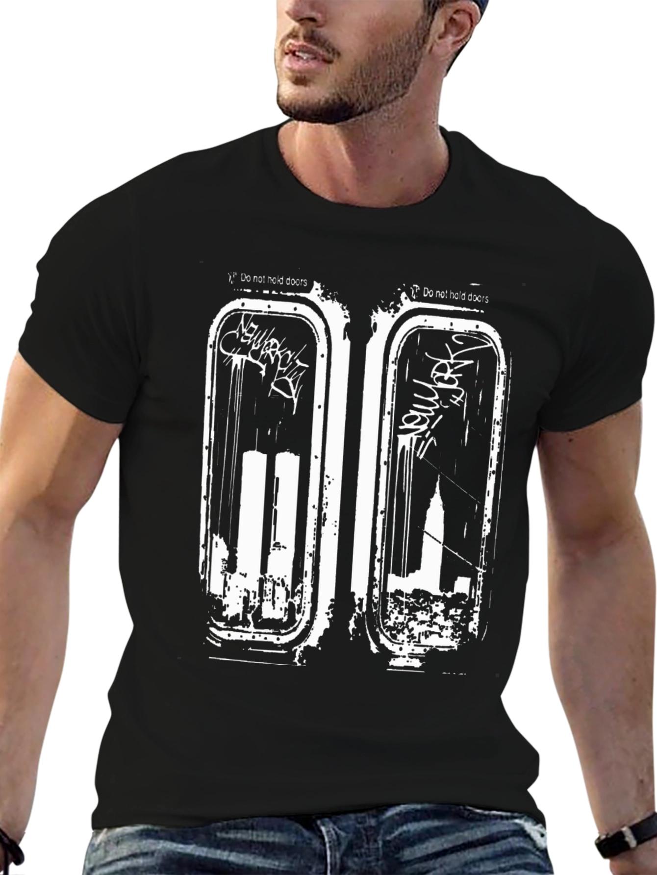 Subway Doors Graphic T-Shirt - Black