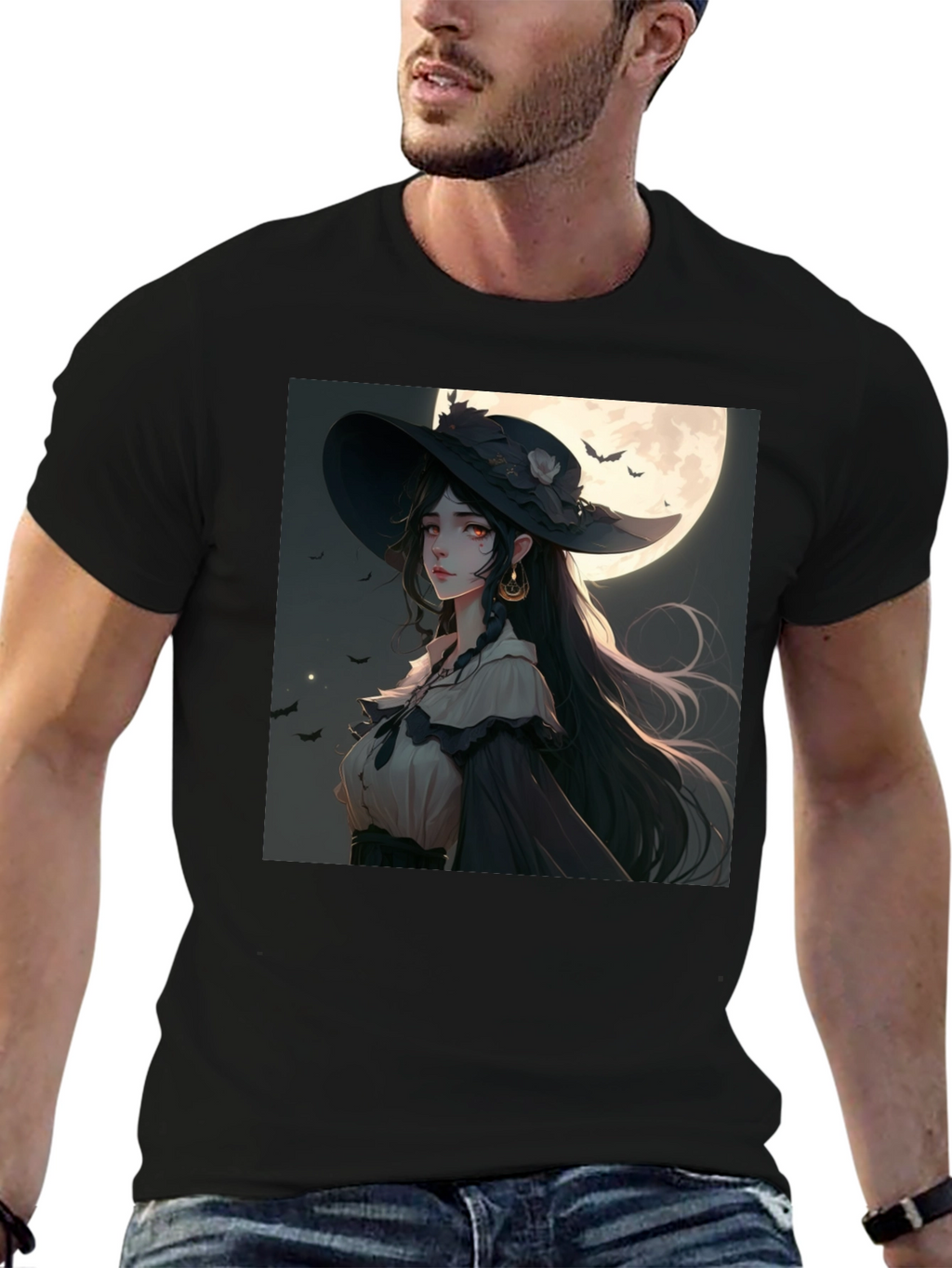 Anime Witch Graphic T-Shirt