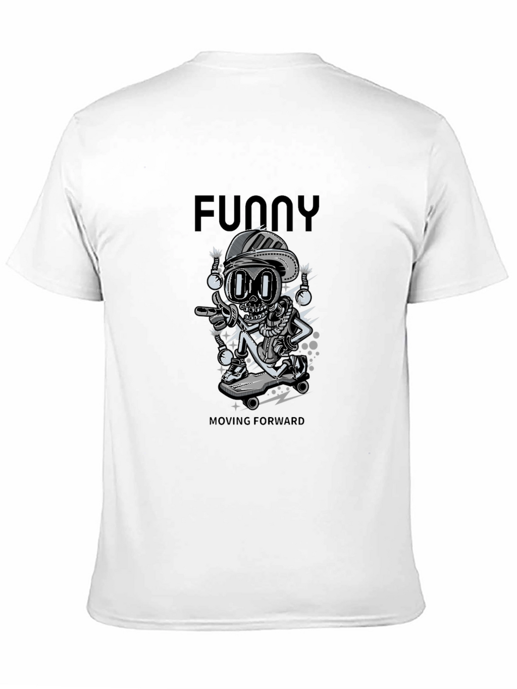 Funny Moving Forward Skeleton Skateboarder T-Shirt