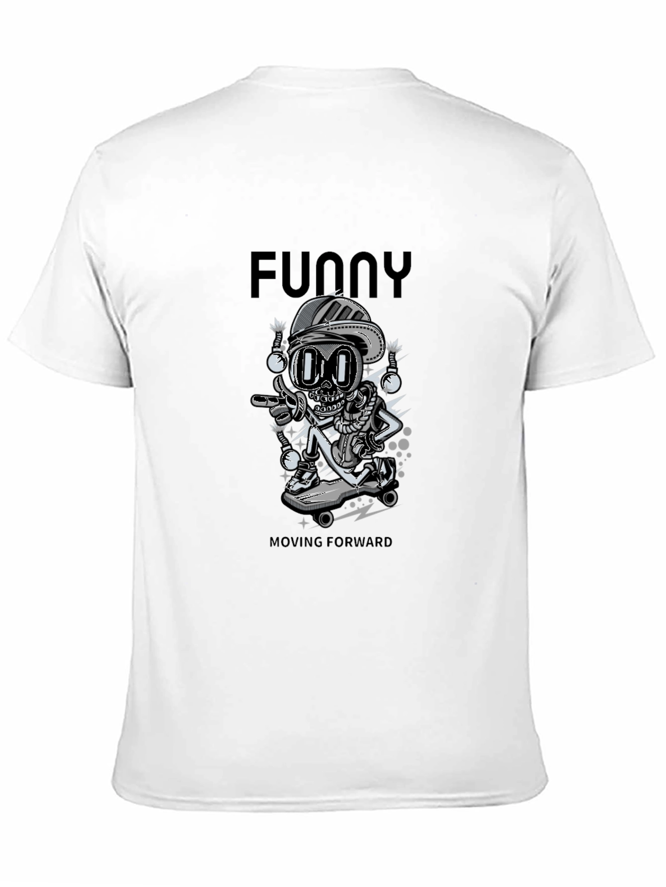 Funny Moving Forward Skeleton Skateboarder T-Shirt