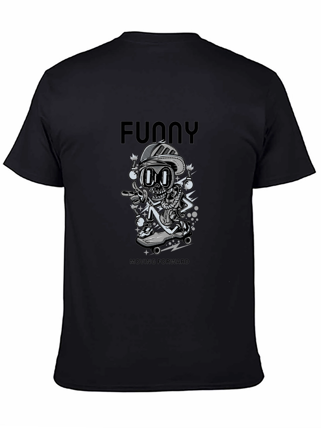 Funny Moving Forward Skeleton Skateboarder T-Shirt