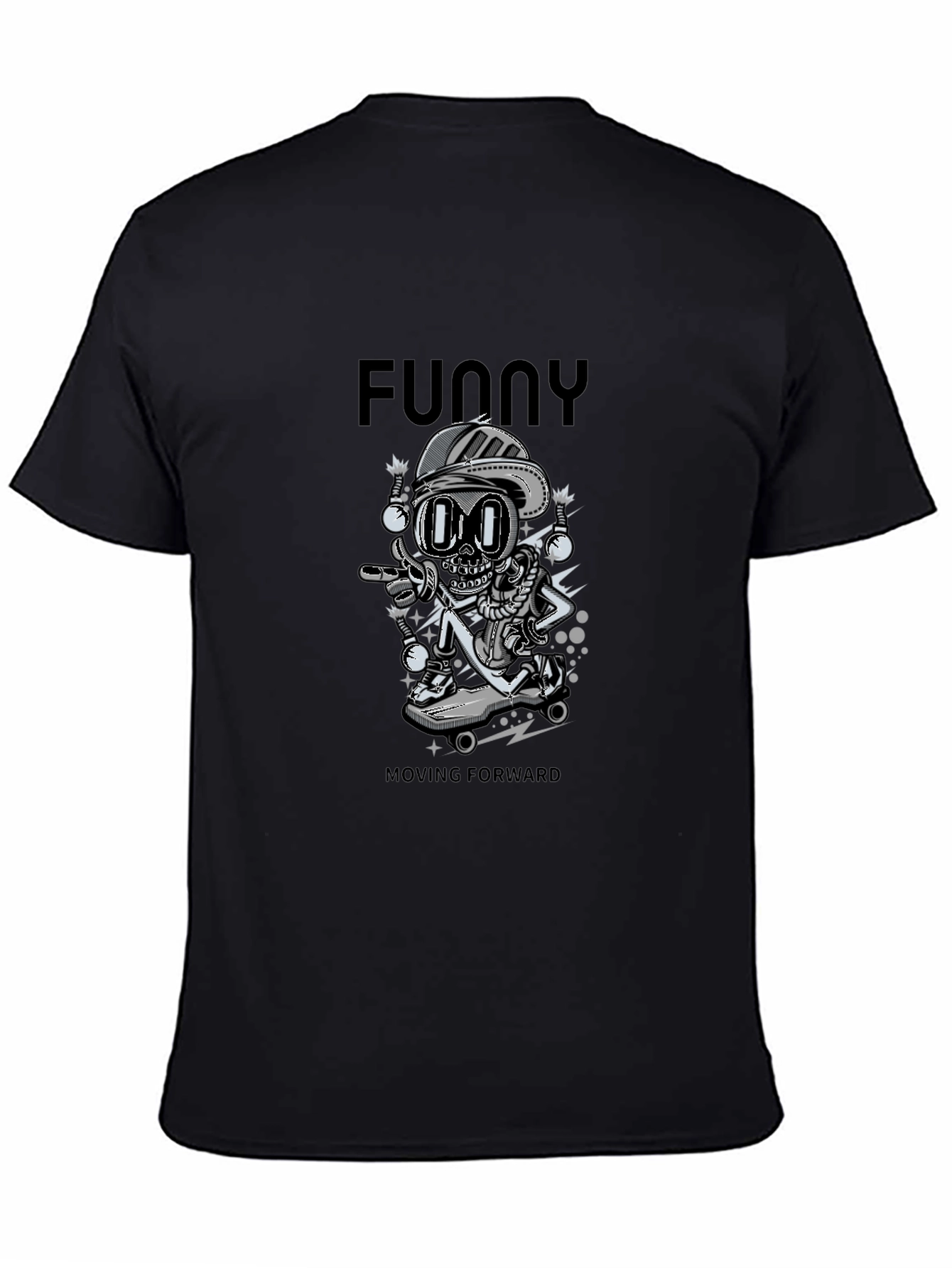 Funny Moving Forward Skeleton Skateboarder T-Shirt