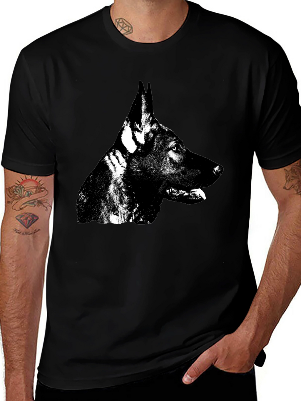 German Shepherd Dog T-Shirt - Black Graphic Tee
