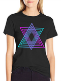 Neon Geometric Star T-Shirt