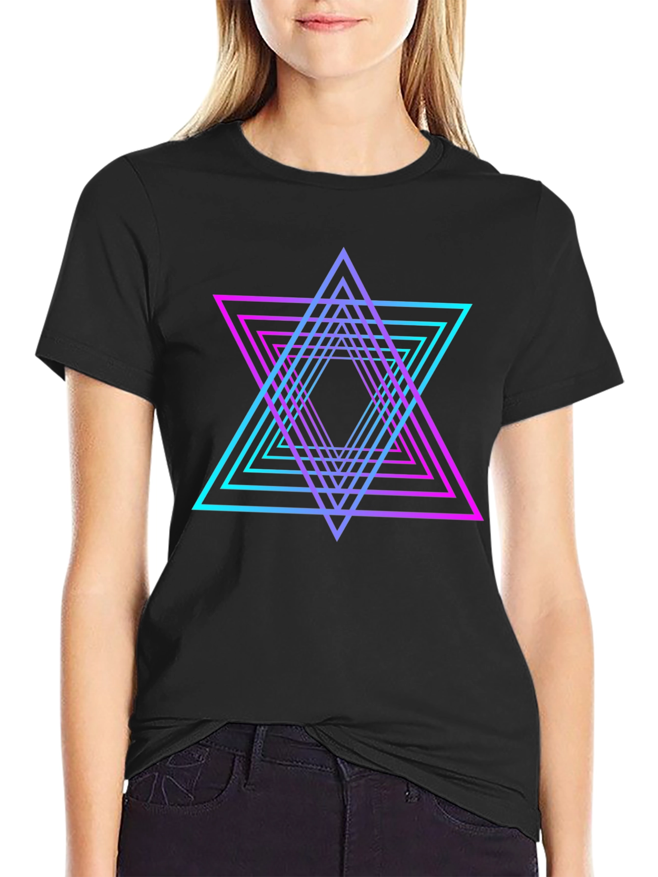 Neon Geometric Star T-Shirt