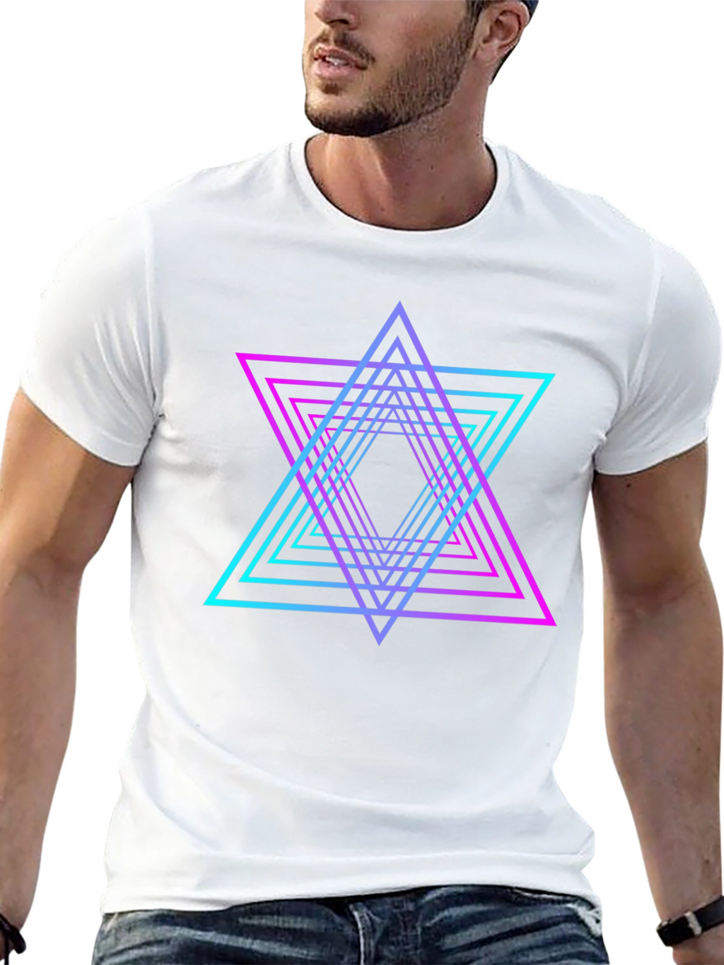 Neon Geometric Star T-Shirt