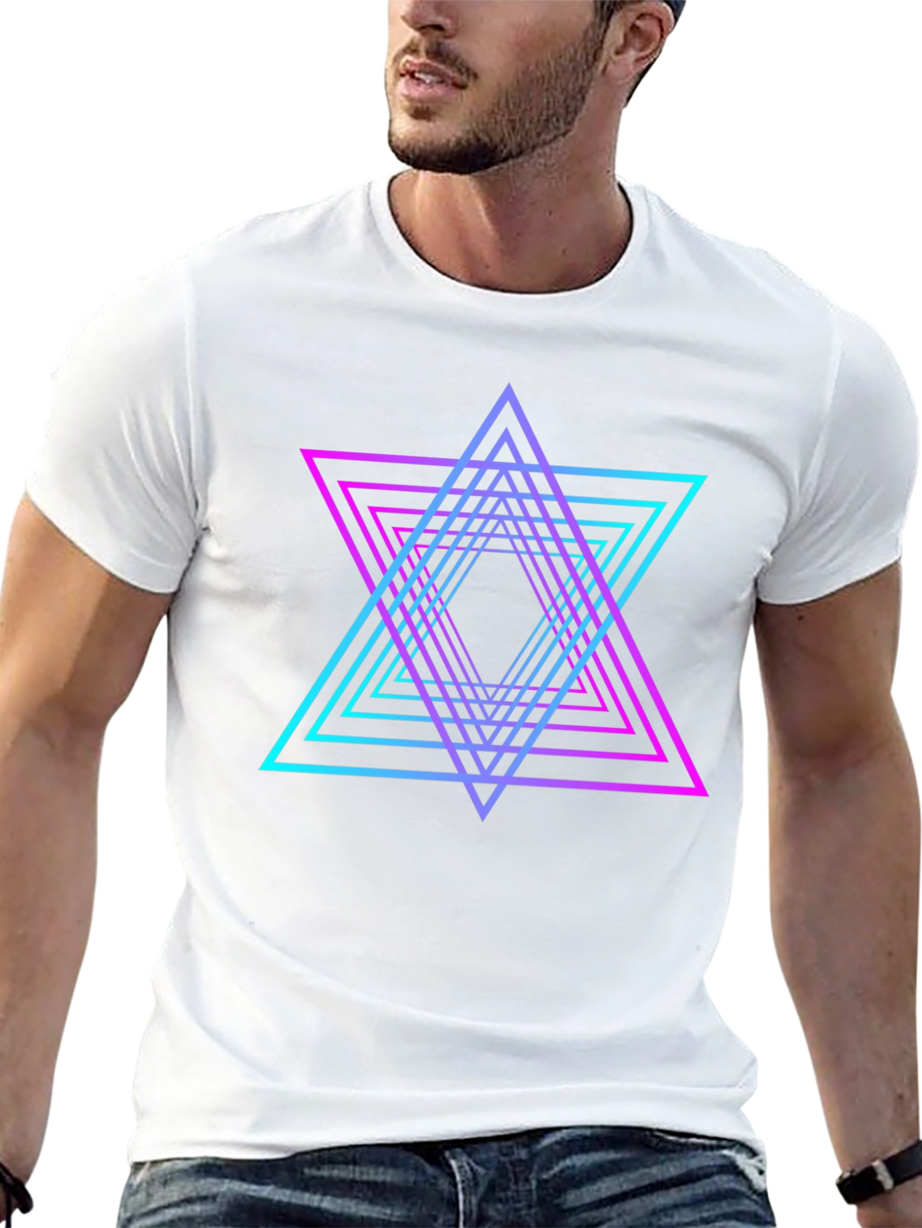 Neon Geometric Star T-Shirt