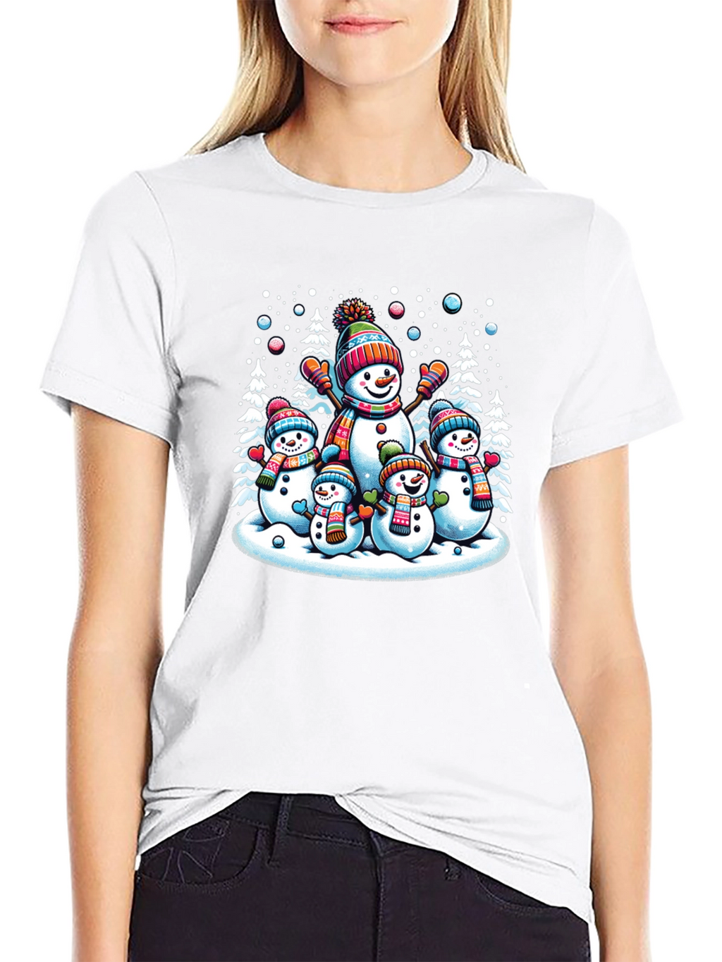 Festive Snowman Family Graphic Tee