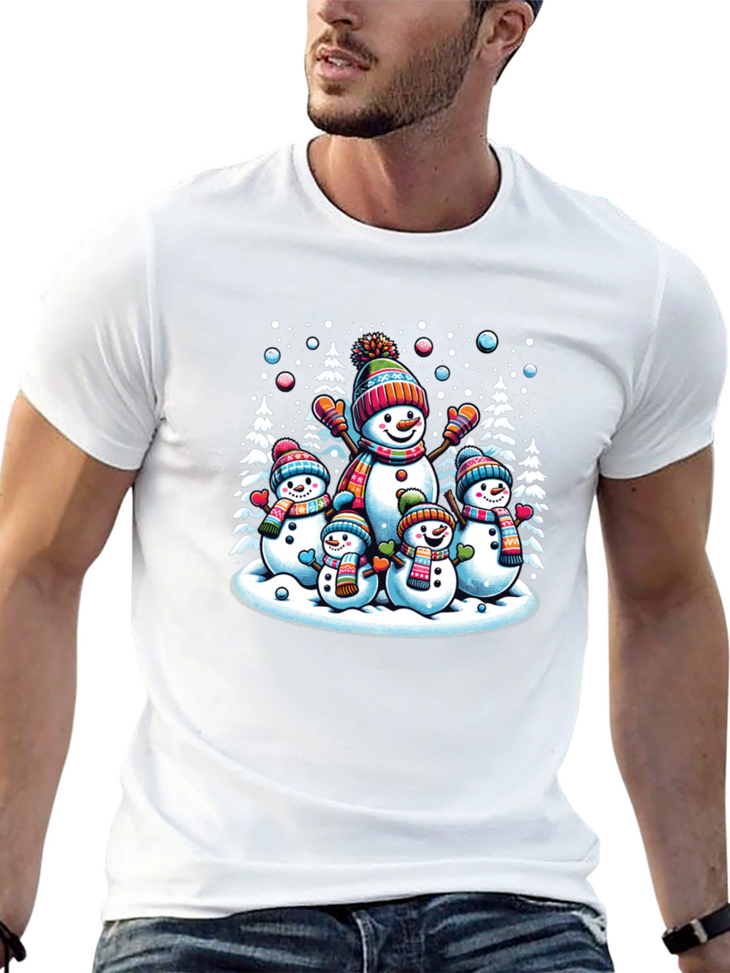 Festive Snowman Family Graphic Tee