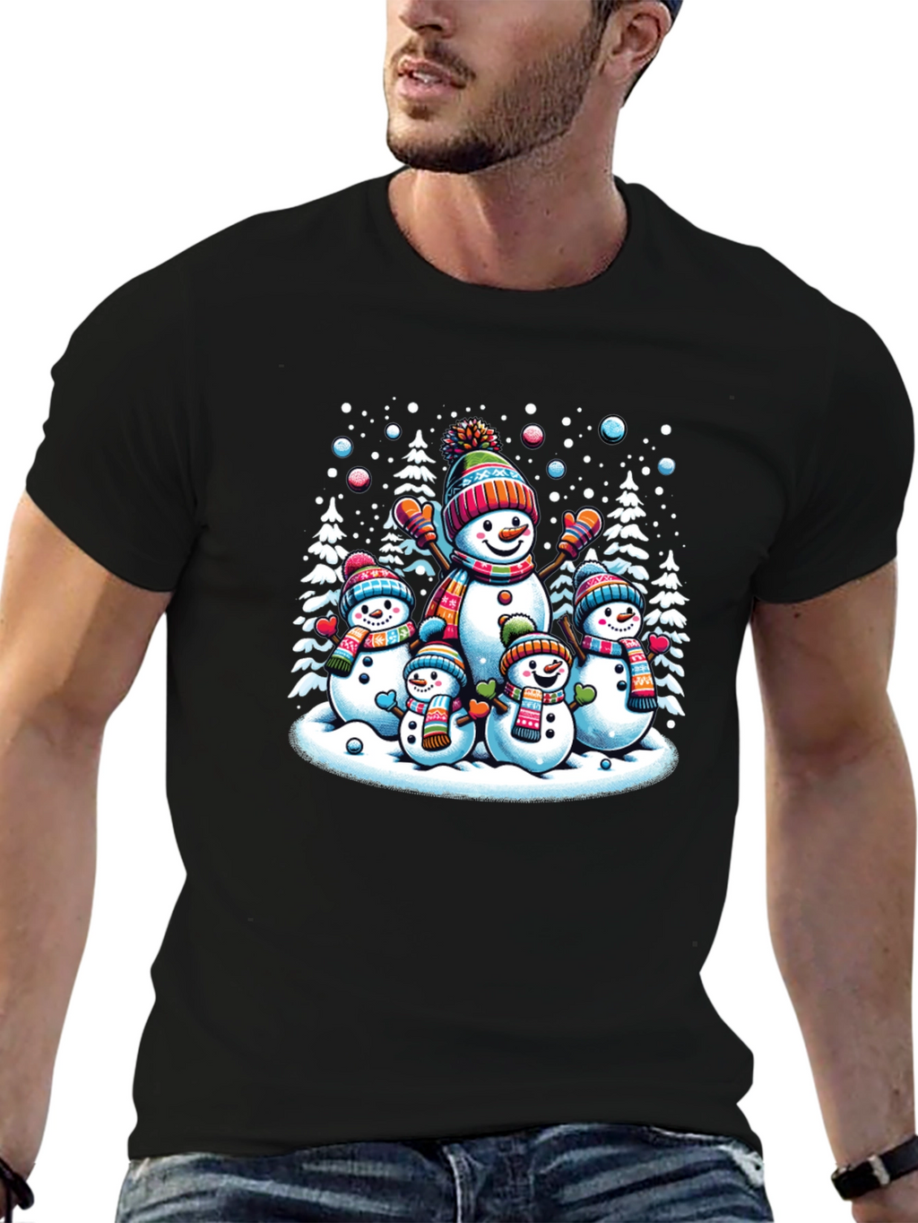 Festive Snowman Family Graphic Tee