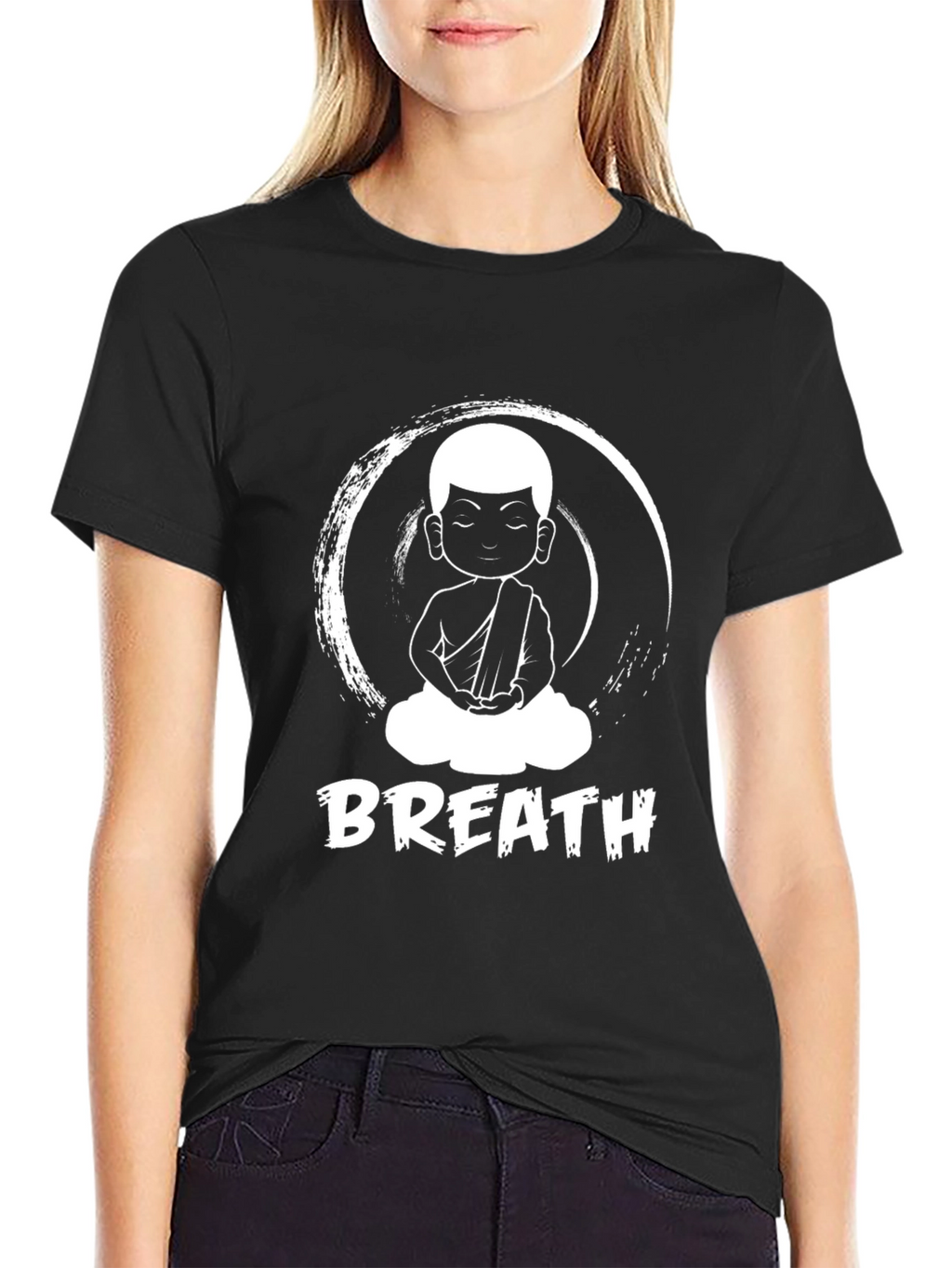 Breath Graphic T-Shirt - Zen Monk Design
