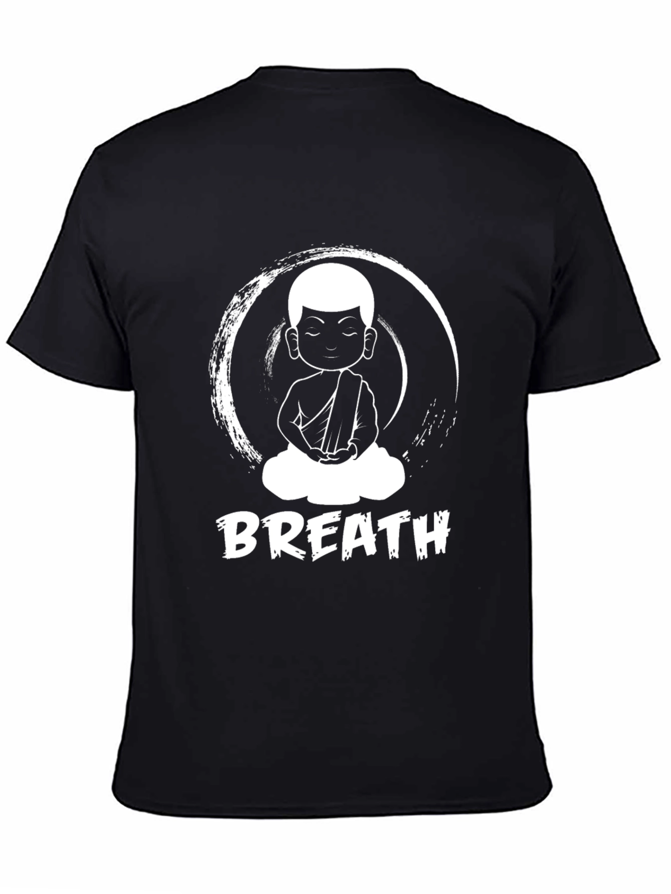 Breath Graphic T-Shirt - Zen Monk Design