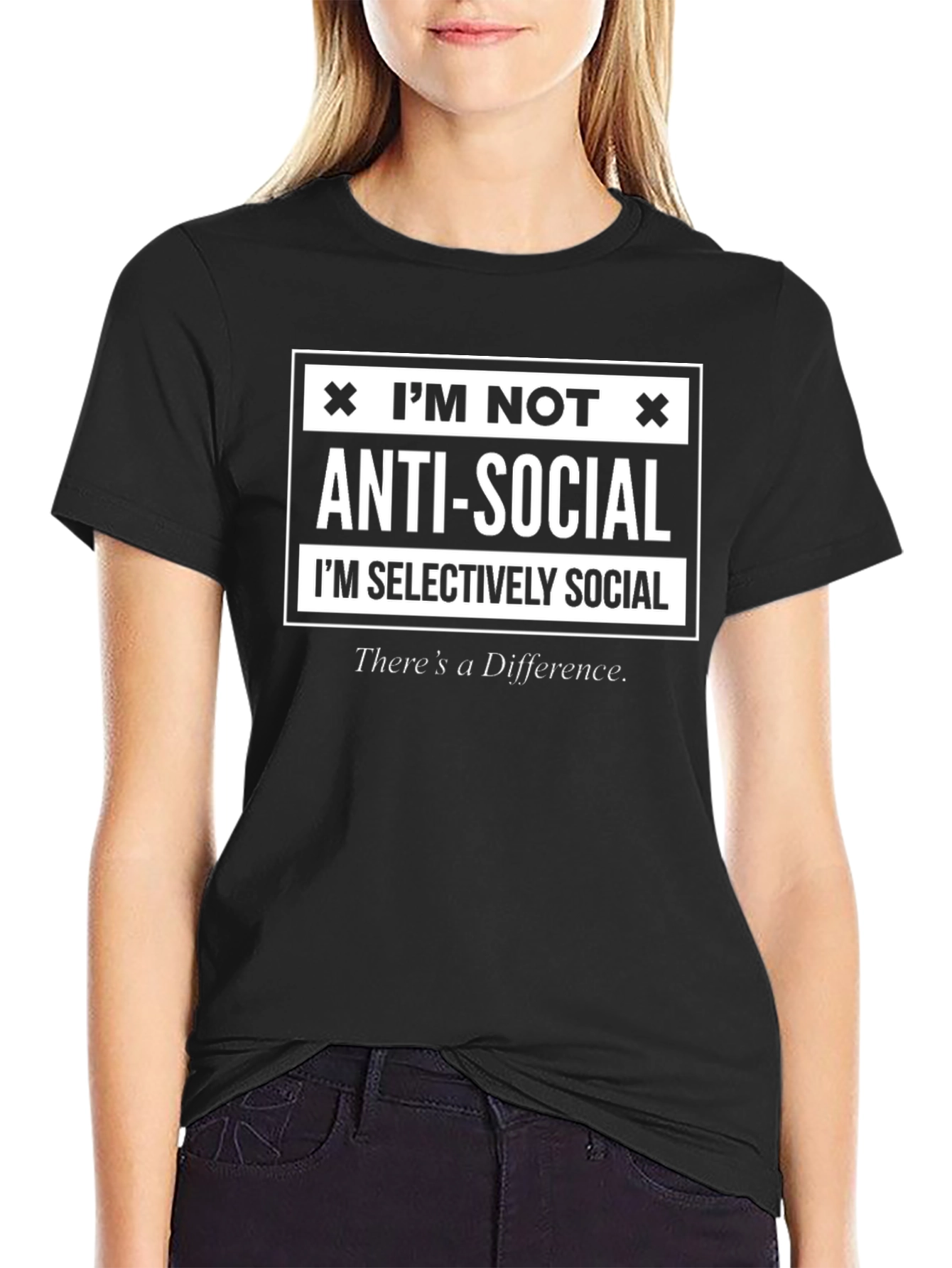 Im Not Anti-Social T-Shirt - Selectively Social Graphic Tee
