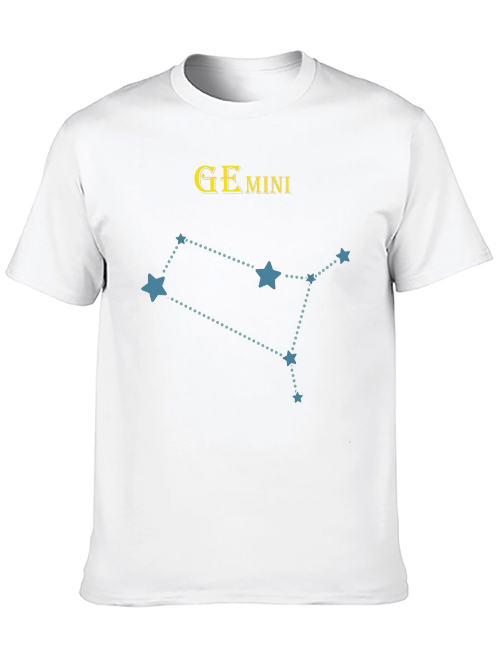 Gemini Constellation Graphic T-Shirt - Black