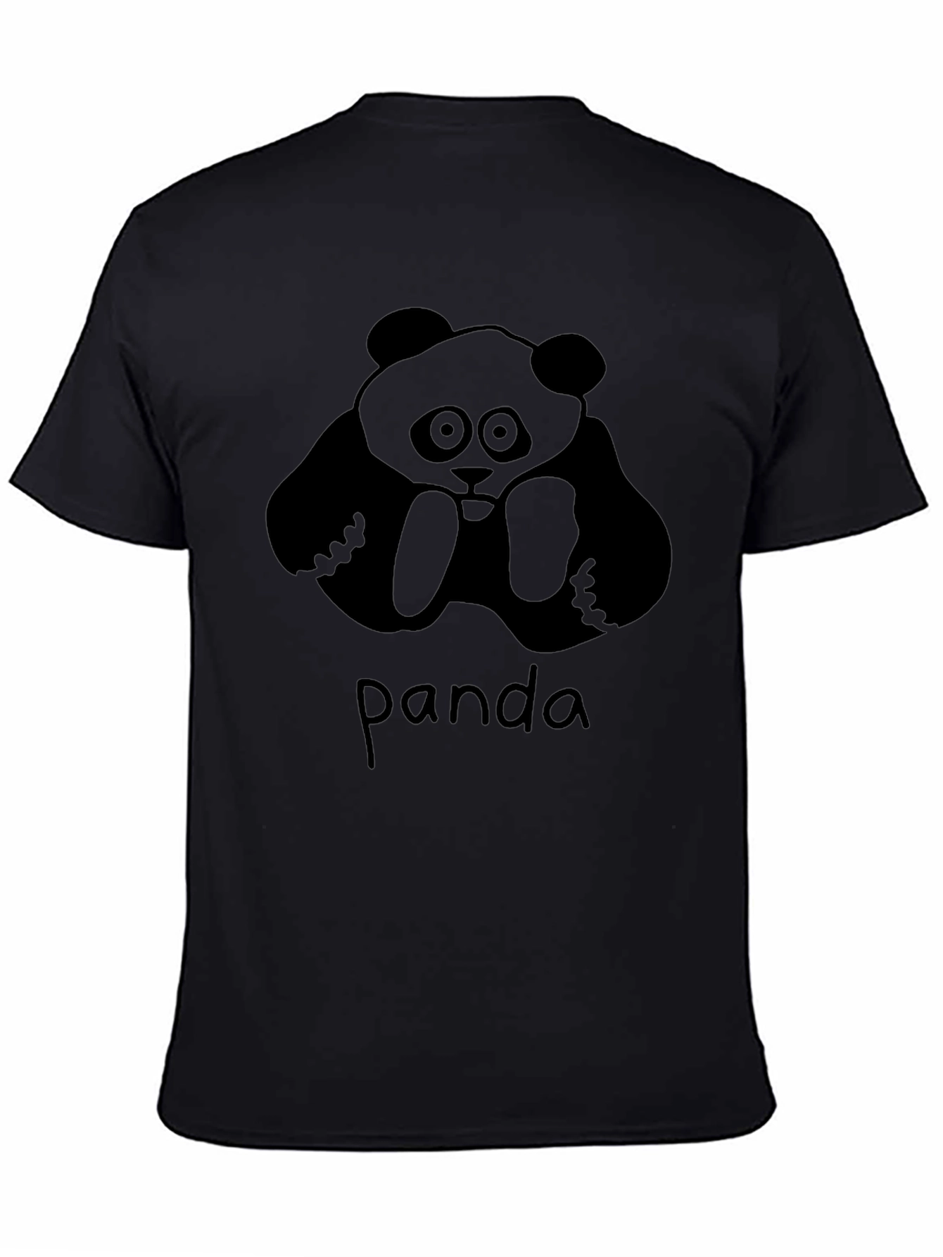 Mens Panda Graphic Black T-Shirt