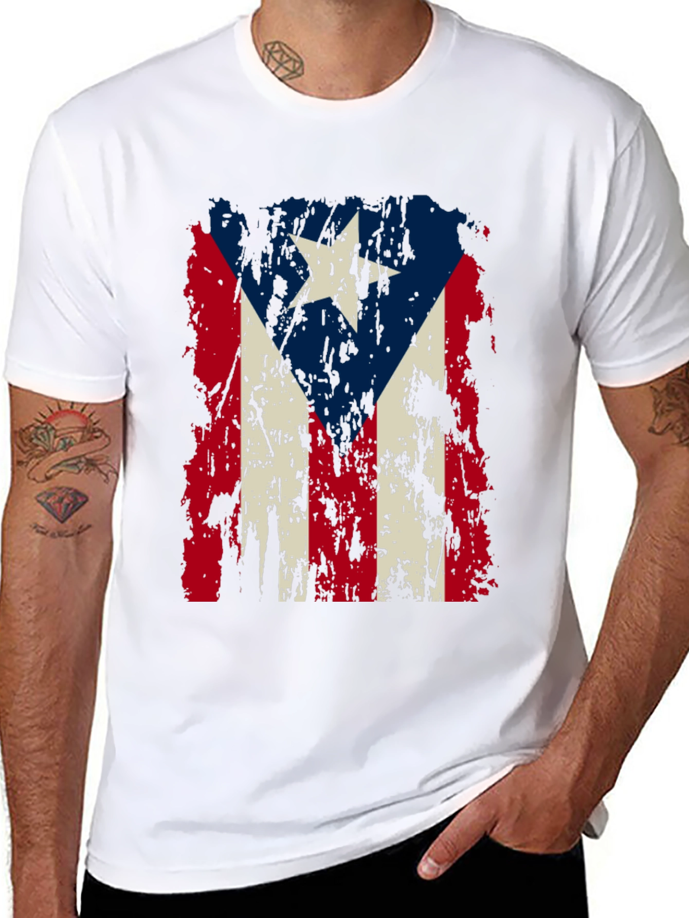 Puerto Rico Flag Distressed T-Shirt