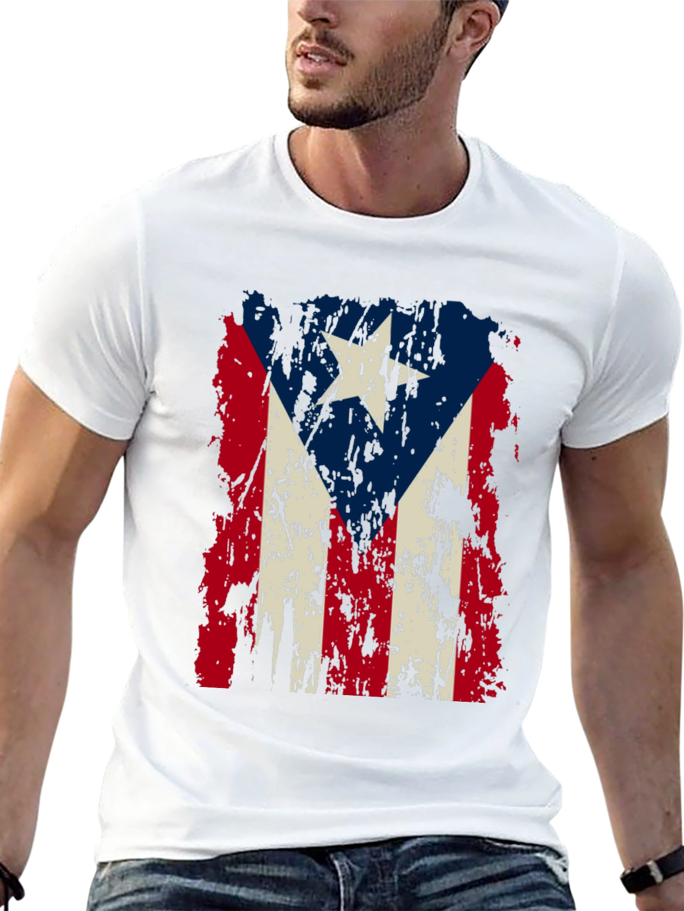 Puerto Rico Flag Distressed T-Shirt