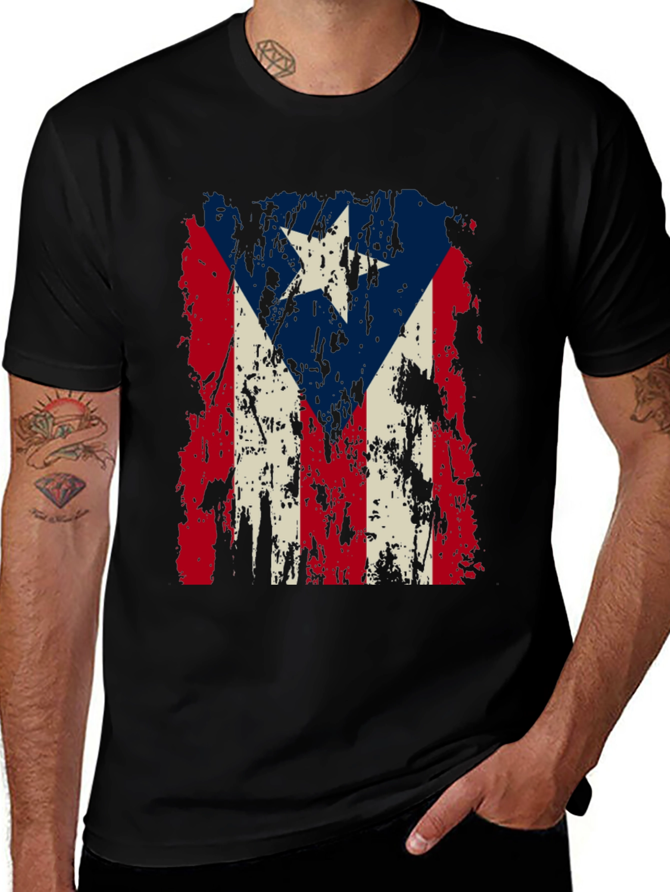 Puerto Rico Flag Distressed T-Shirt