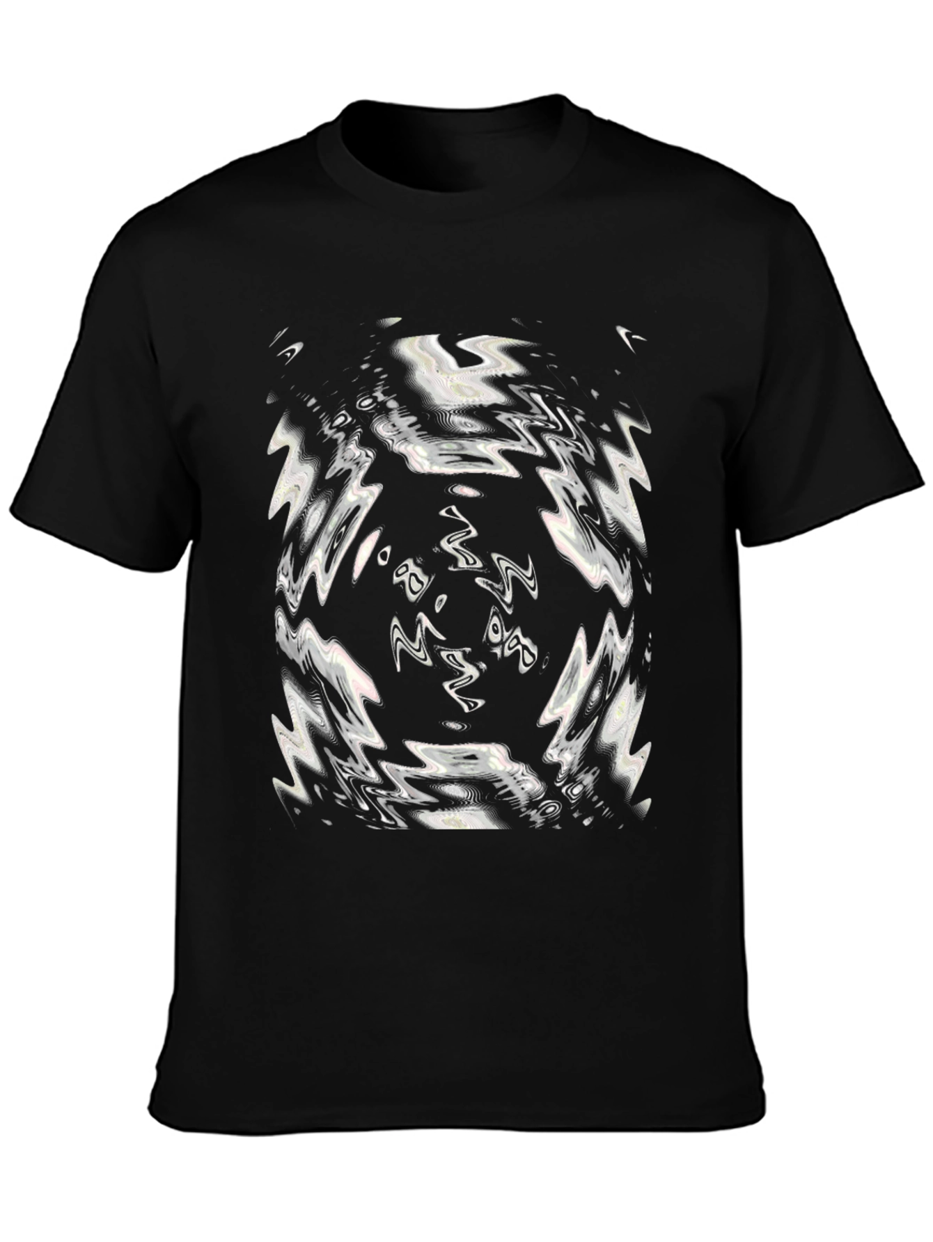 Abstract Swirl Graphic Black T-Shirt