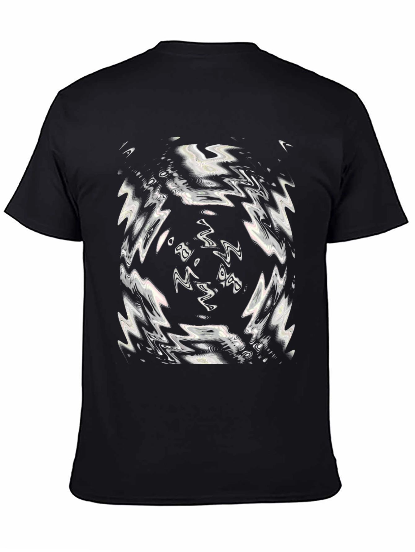 Abstract Swirl Graphic Black T-Shirt