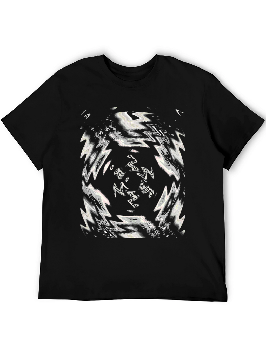 Abstract Swirl Graphic Black T-Shirt