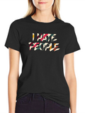 I Hate People Graphic Tee - Black