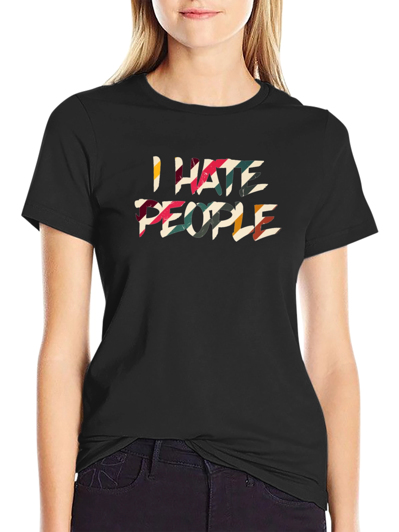 I Hate People Graphic Tee - Black