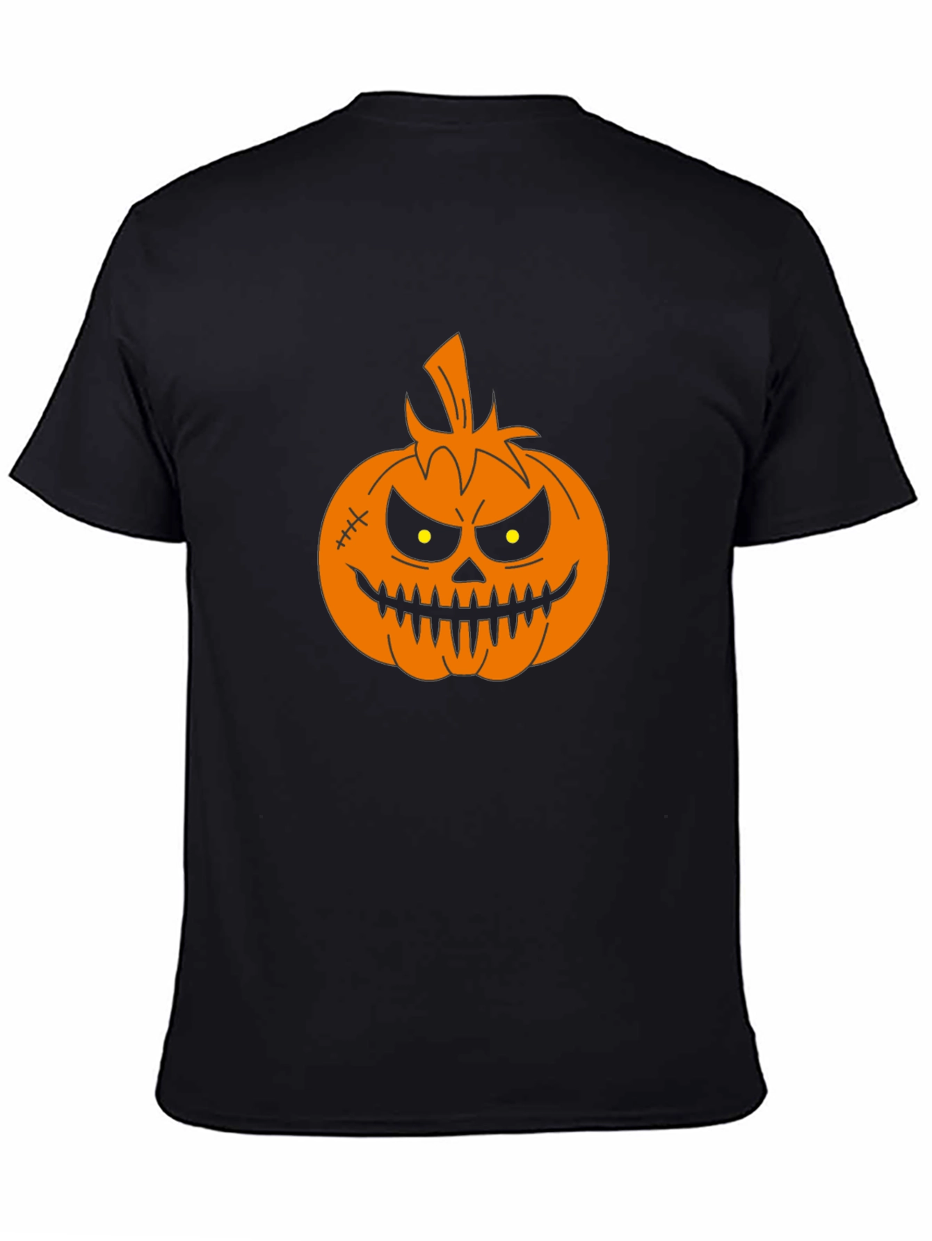 Halloween Pumpkin Graphic Tee - Black