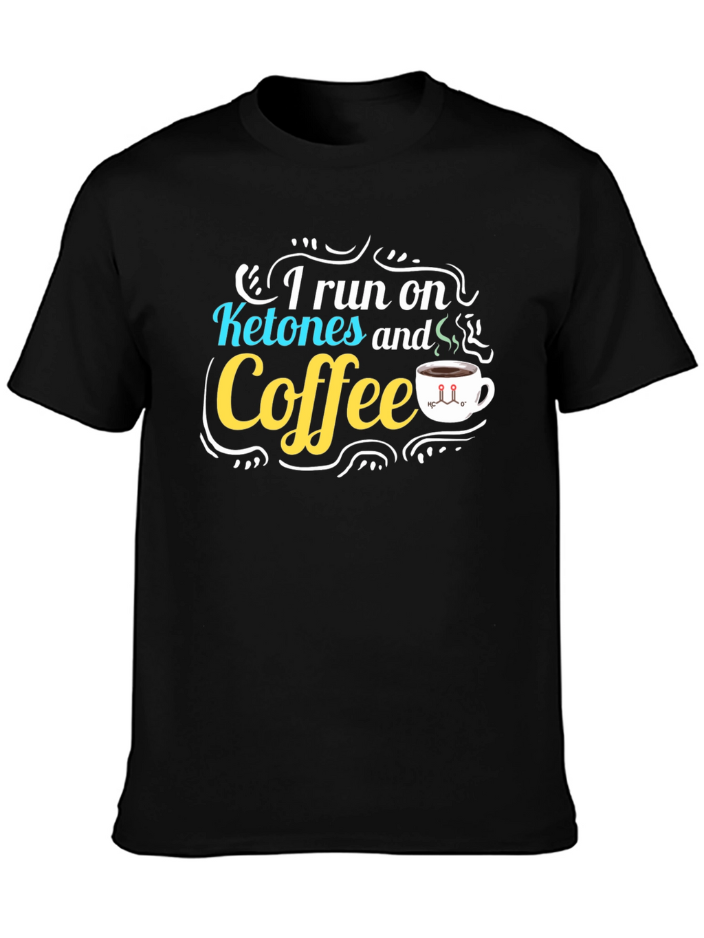 Ketones & Coffee Graphic T-Shirt - Black