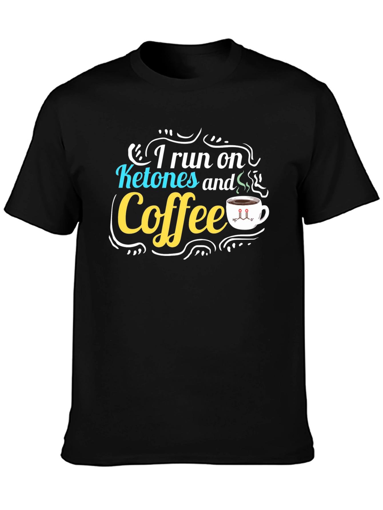 Ketones & Coffee Graphic T-Shirt - Black