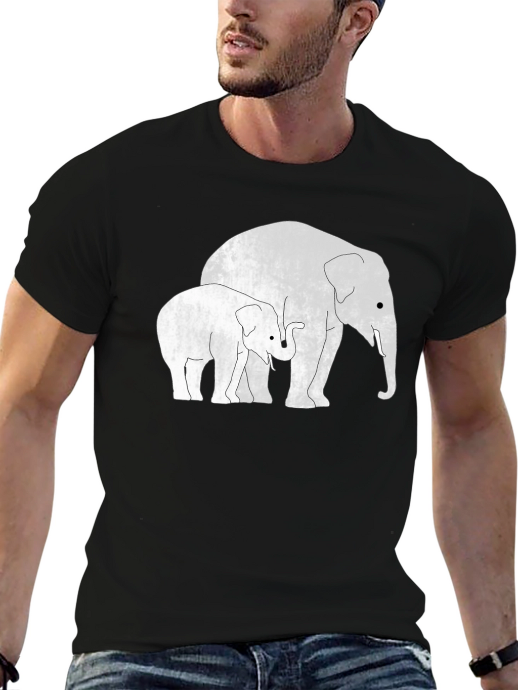 Elephant Family Black T-Shirt