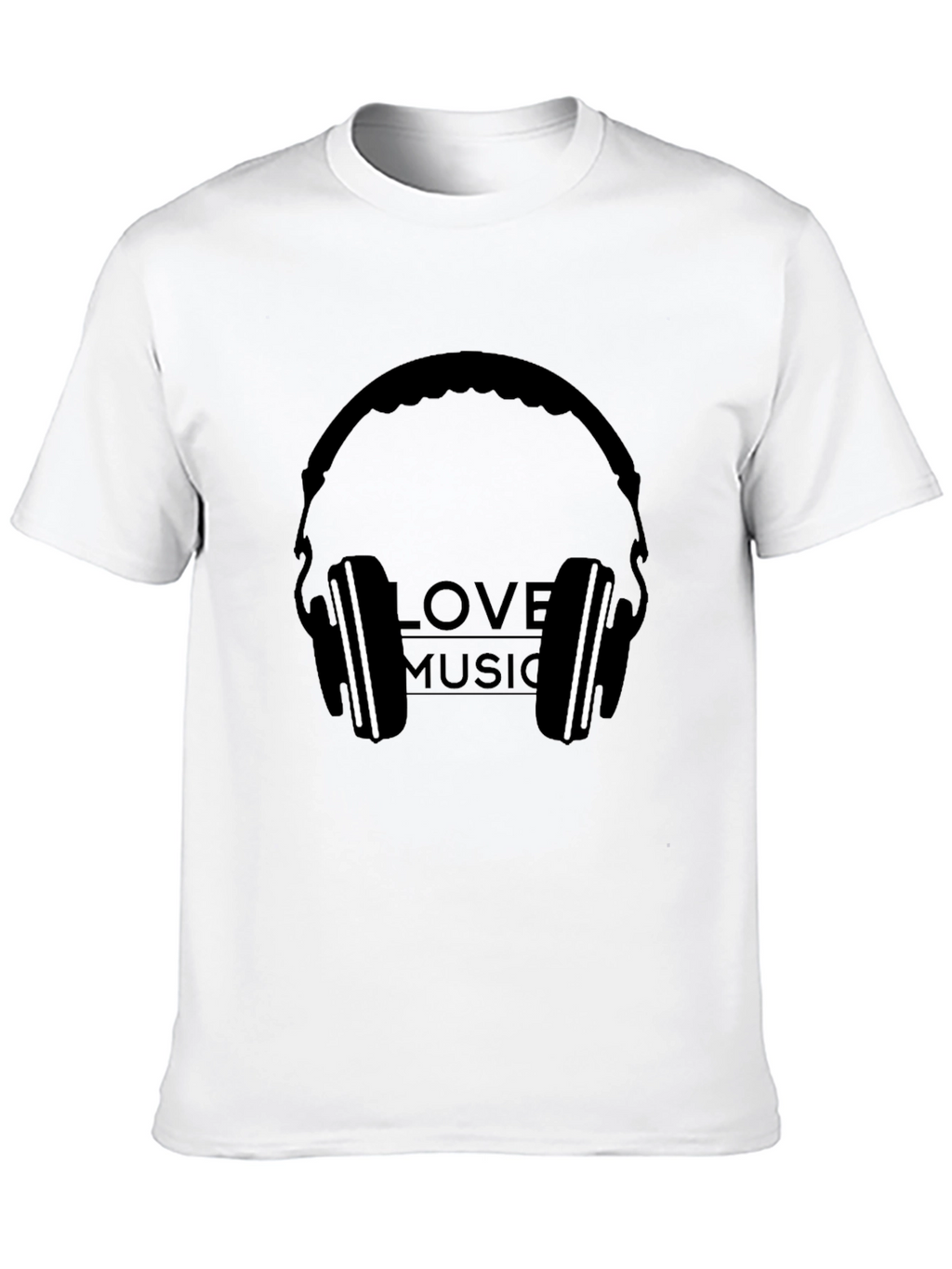 Love Music Headphone Graphic Black T-Shirt