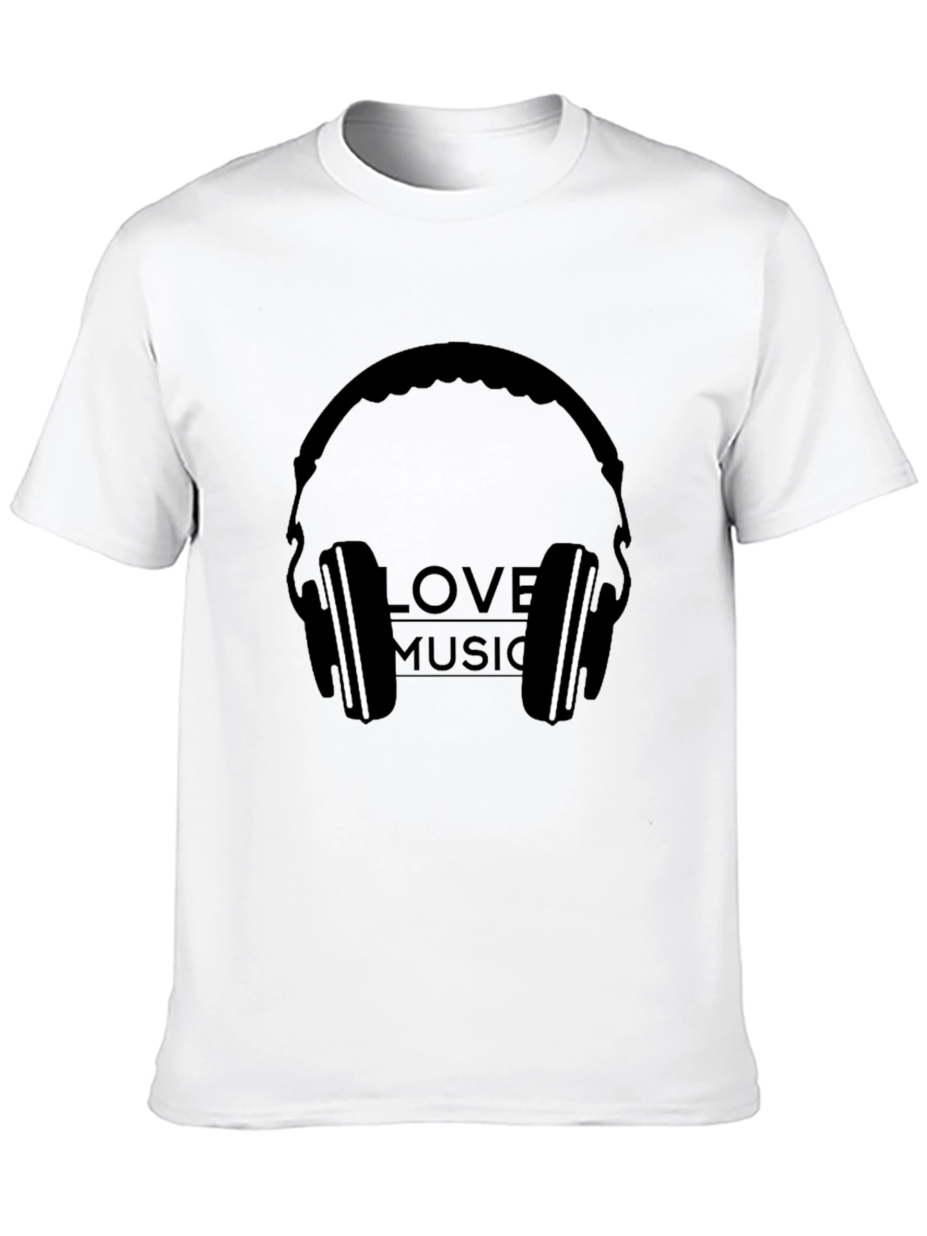 Love Music Headphone Graphic Black T-Shirt