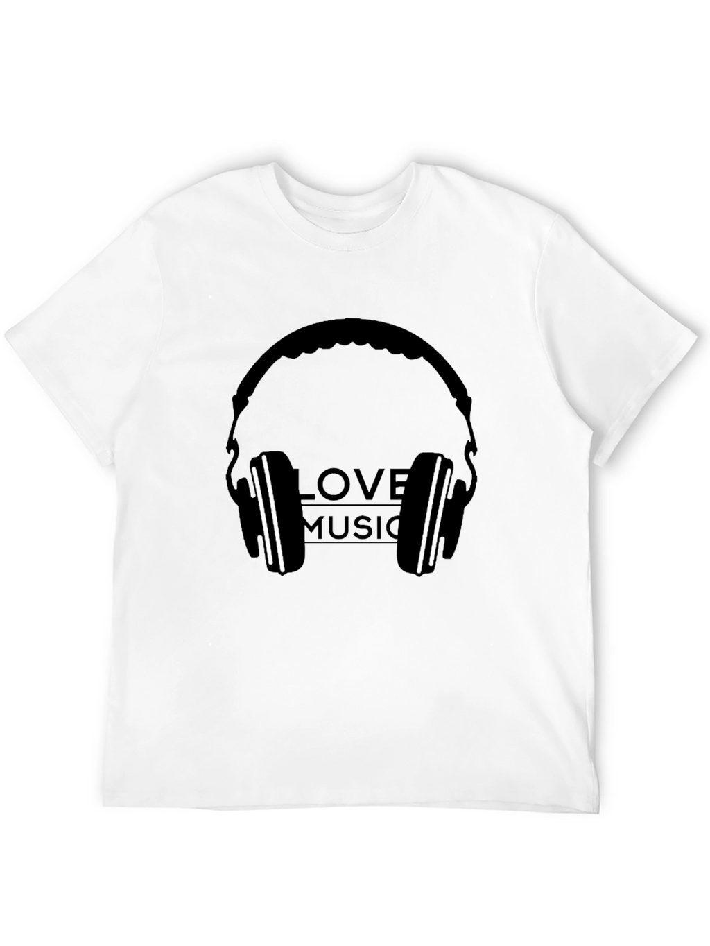 Love Music Headphone Graphic Black T-Shirt