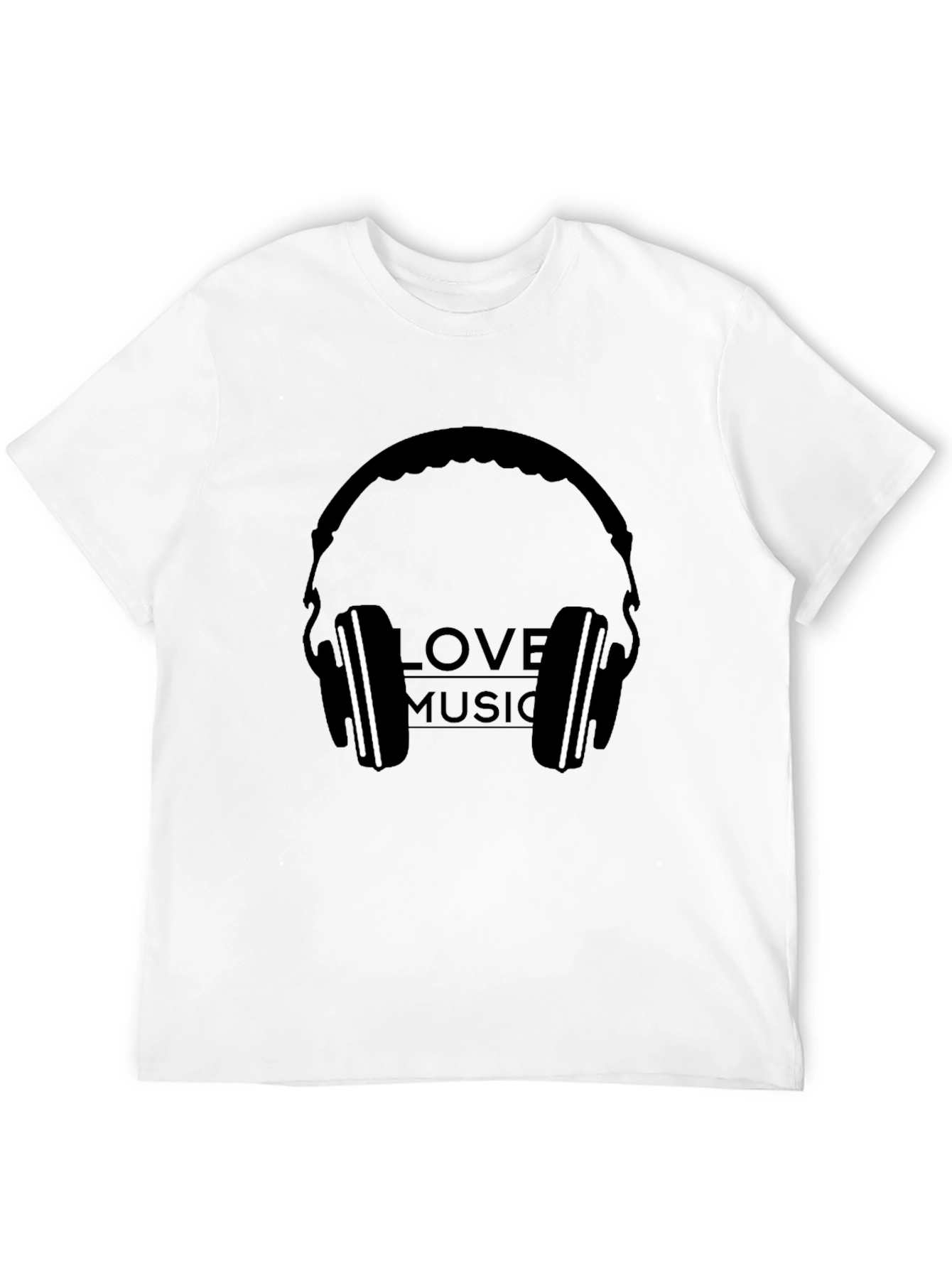 Love Music Headphone Graphic Black T-Shirt