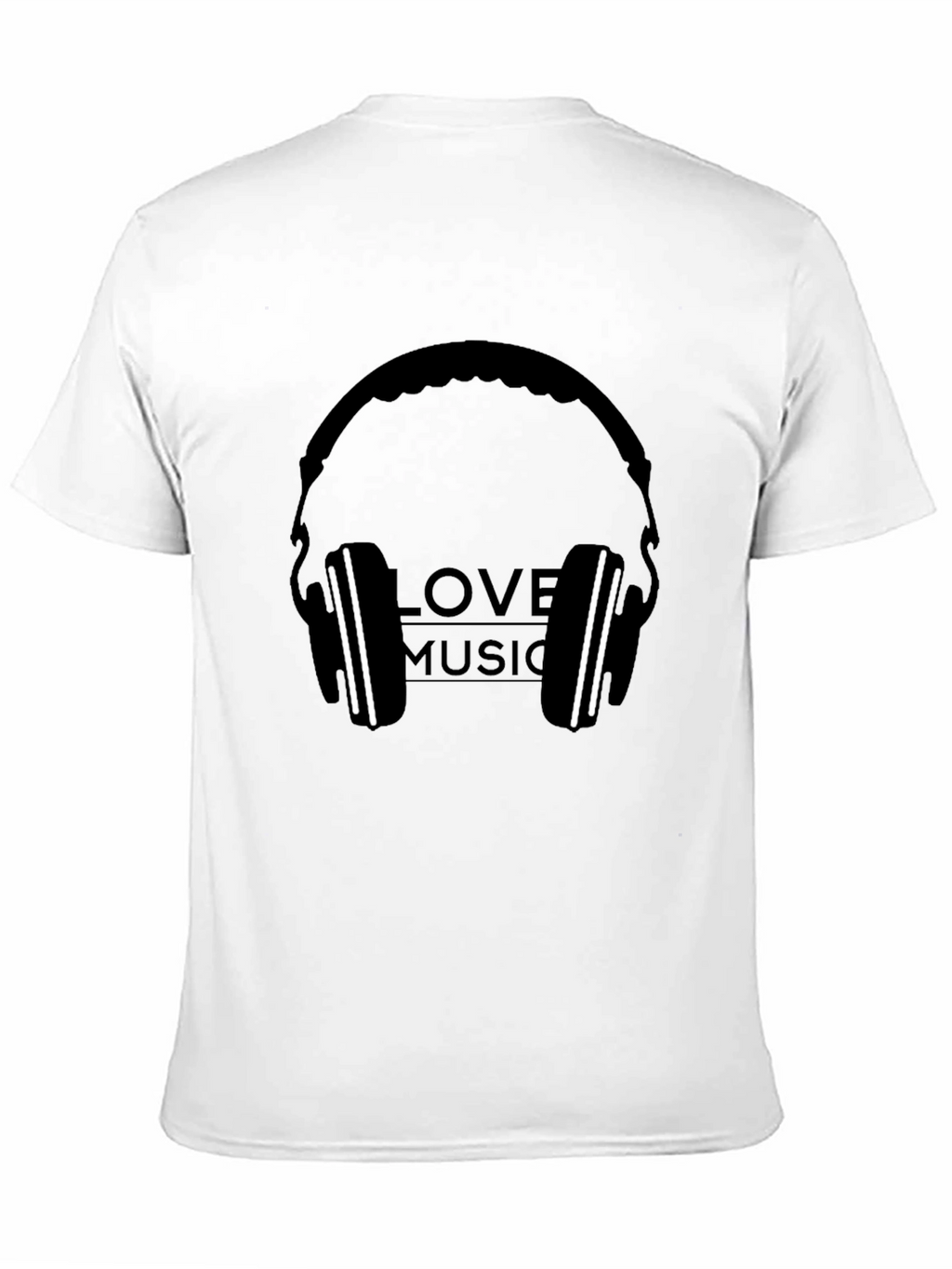 Love Music Headphone Graphic Black T-Shirt