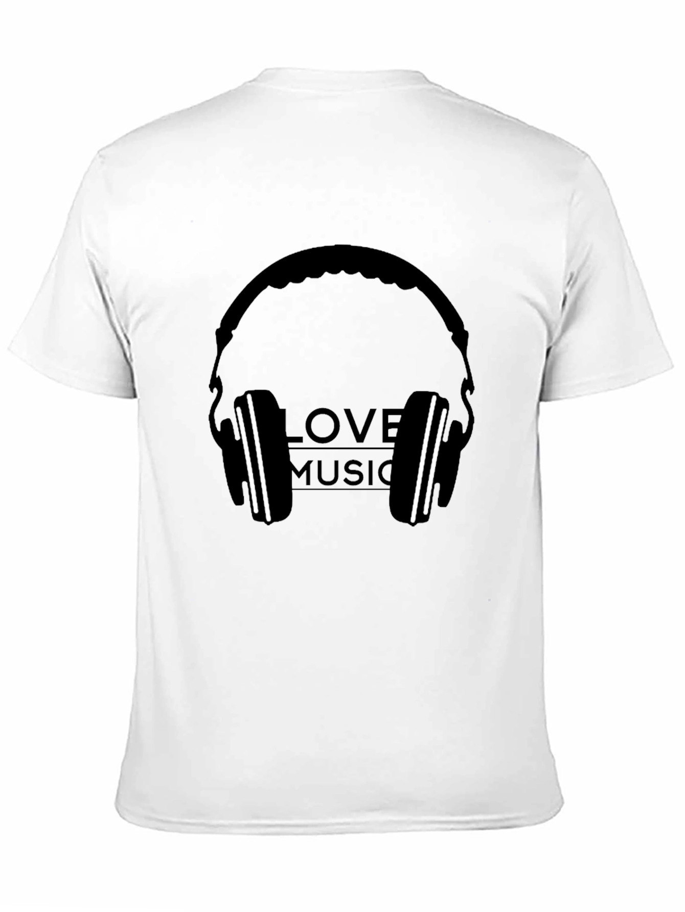 Love Music Headphone Graphic Black T-Shirt