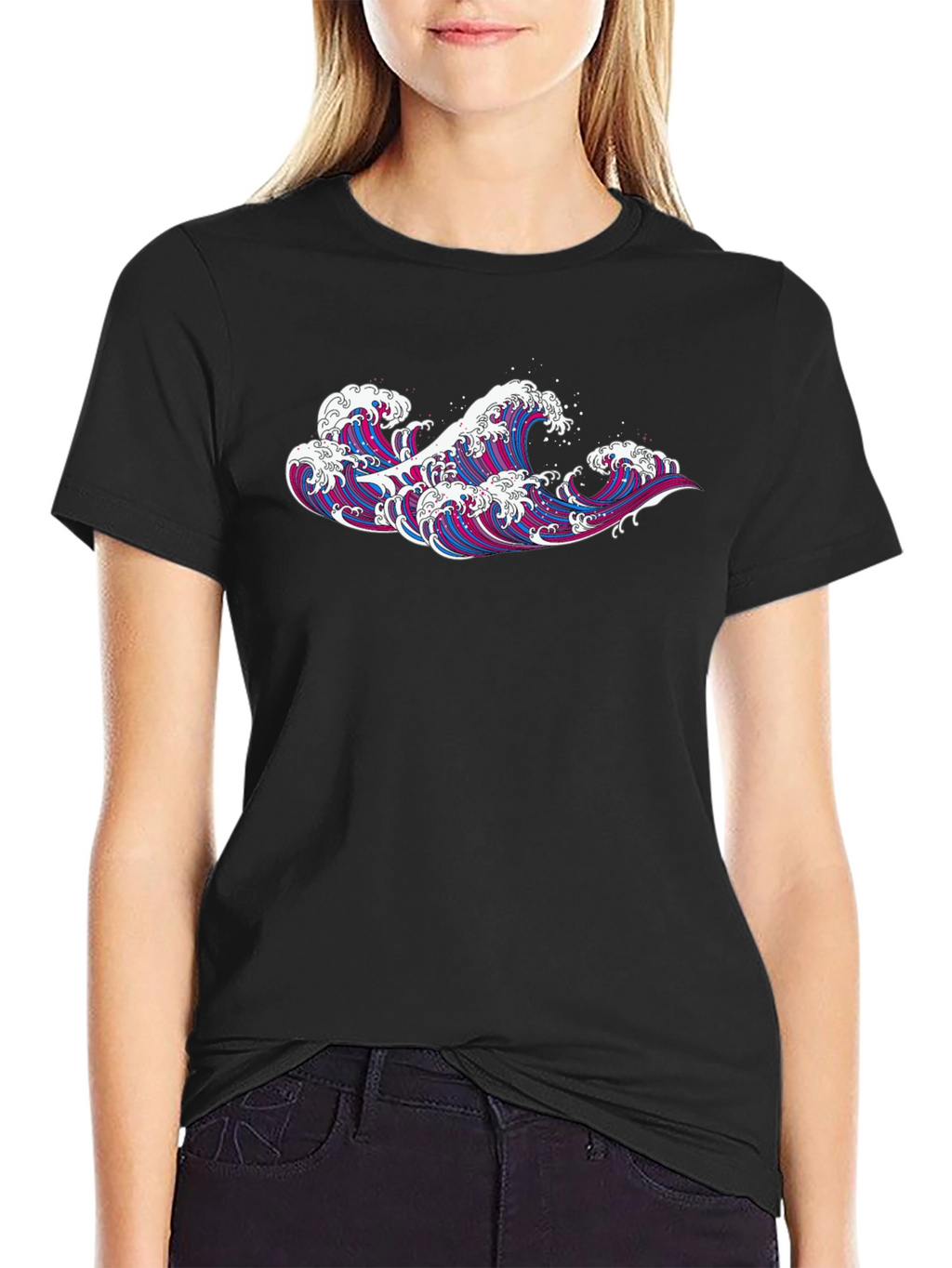 Great Wave Graphic Tee - Mens Black T-Shirt