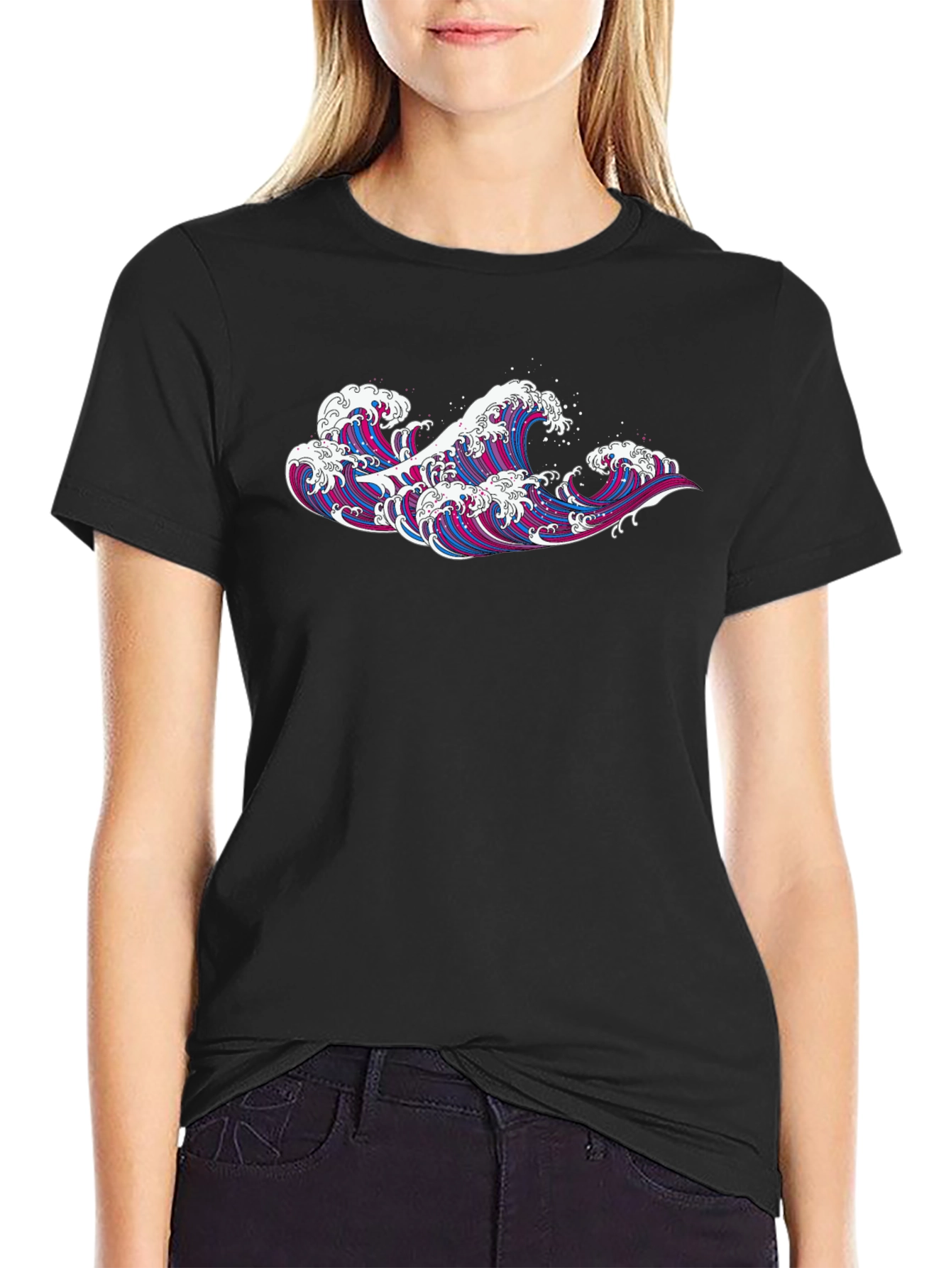 Great Wave Graphic Tee - Mens Black T-Shirt