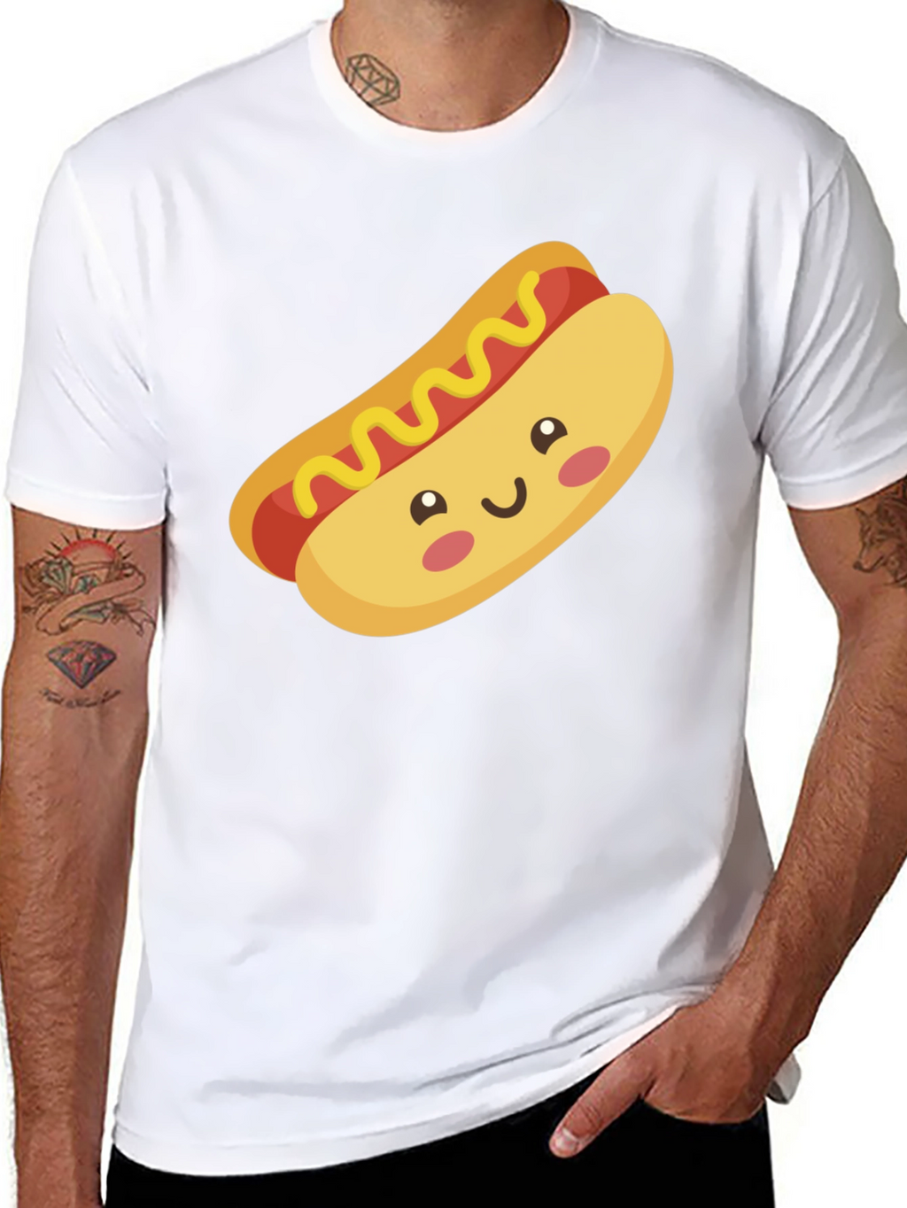 Hot Dog Graphic Black T-Shirt