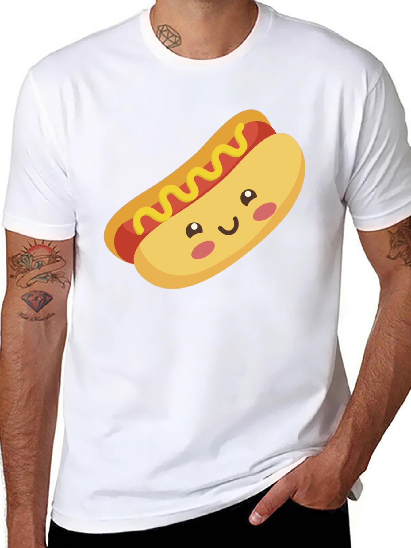Hot Dog Graphic Black T-Shirt