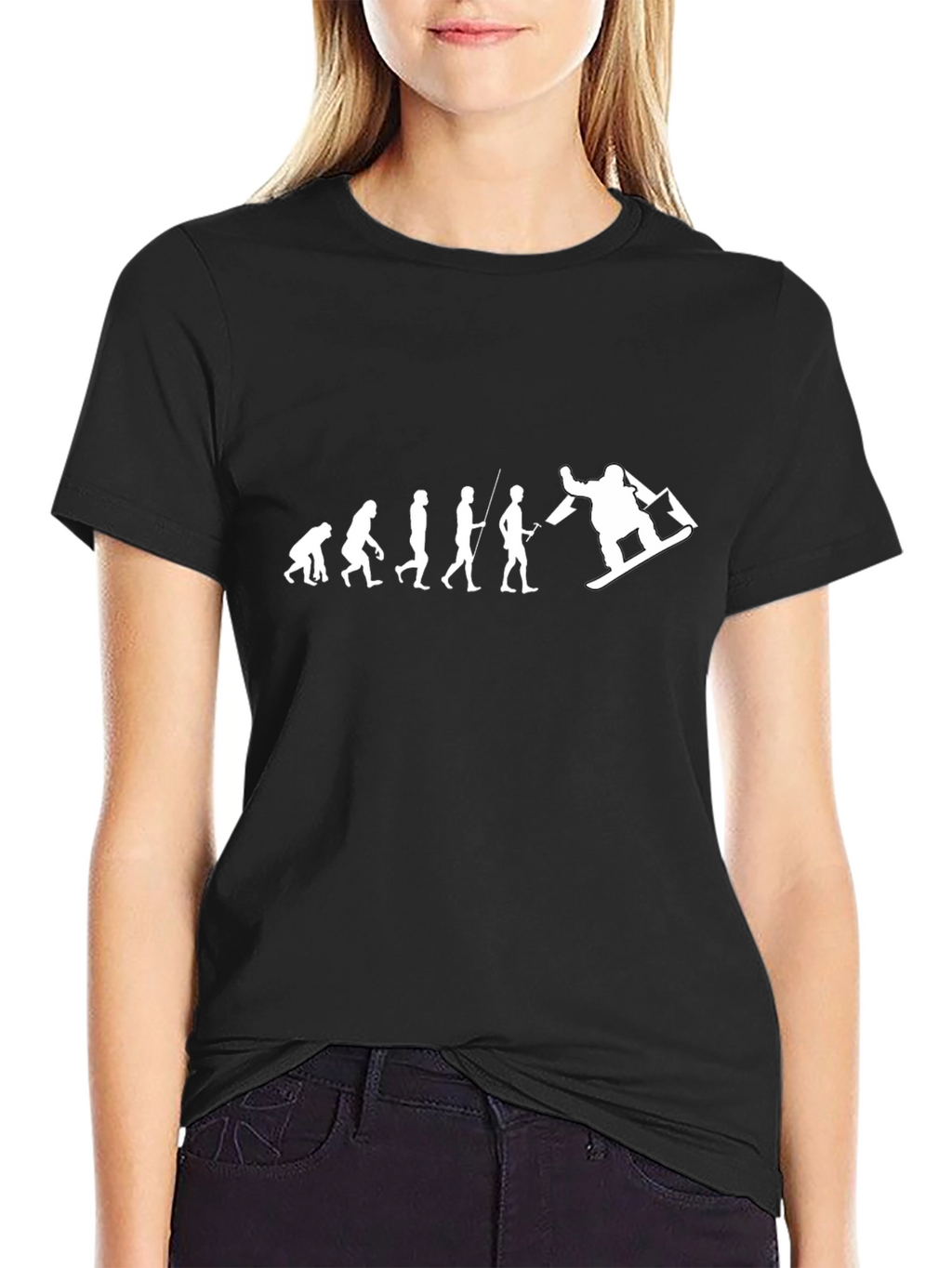 Snowboard Evolution T-Shirt - Black Cotton Tee
