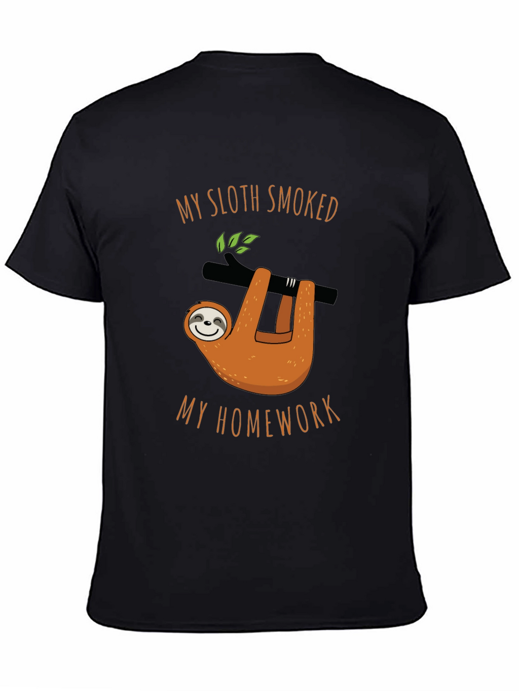 My Sloth Smoked My Homework Black T-Shirt