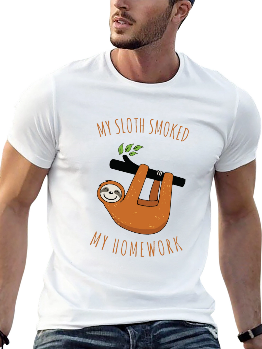 My Sloth Smoked My Homework Black T-Shirt