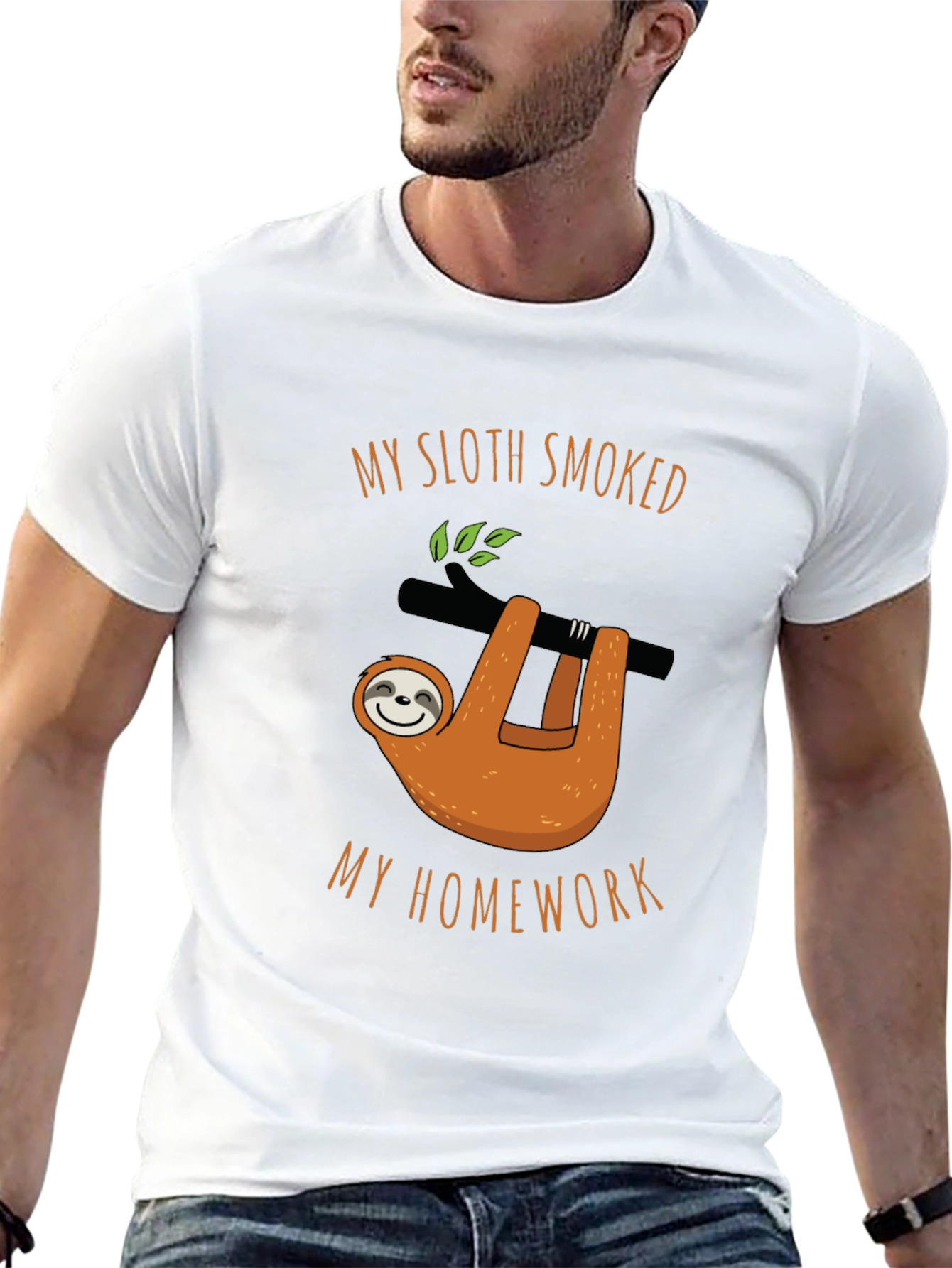 My Sloth Smoked My Homework Black T-Shirt