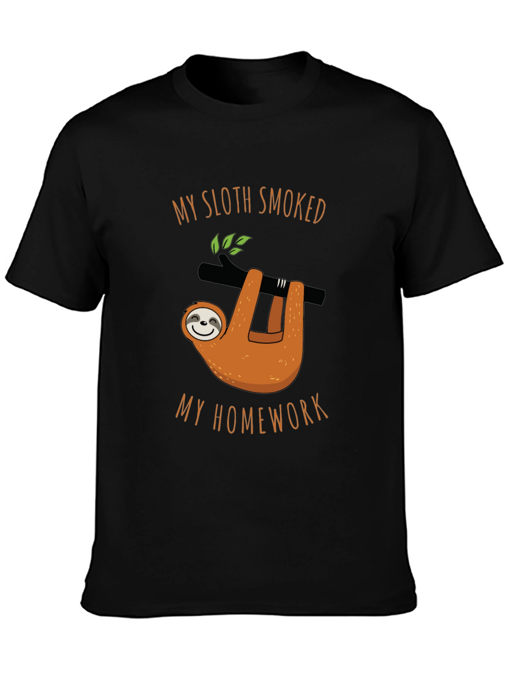 My Sloth Smoked My Homework Black T-Shirt