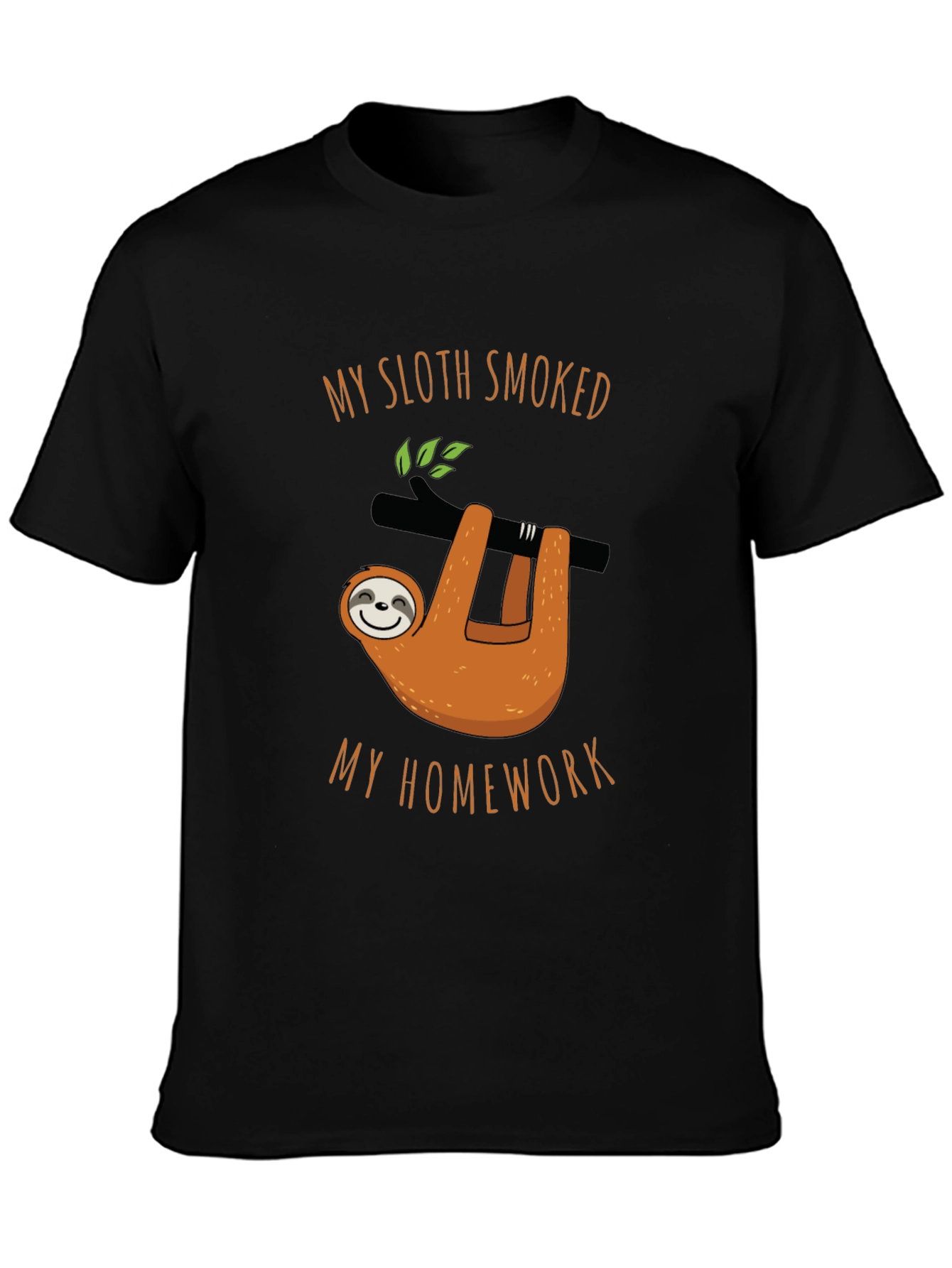 My Sloth Smoked My Homework Black T-Shirt