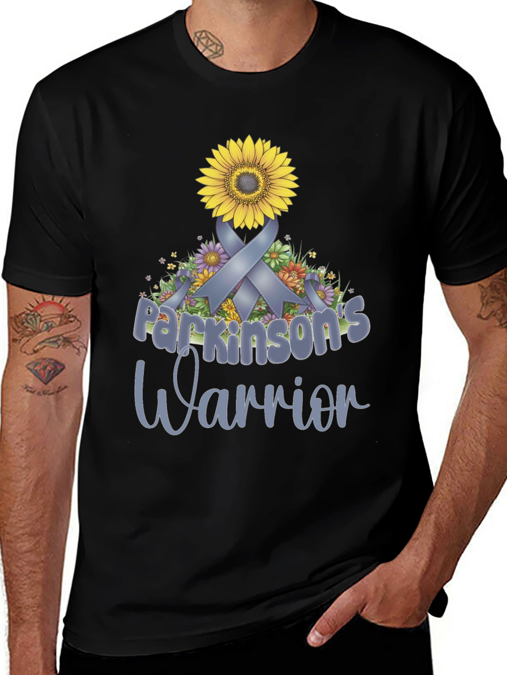 Parkinsons Warrior Sunflower Ribbon T-Shirt